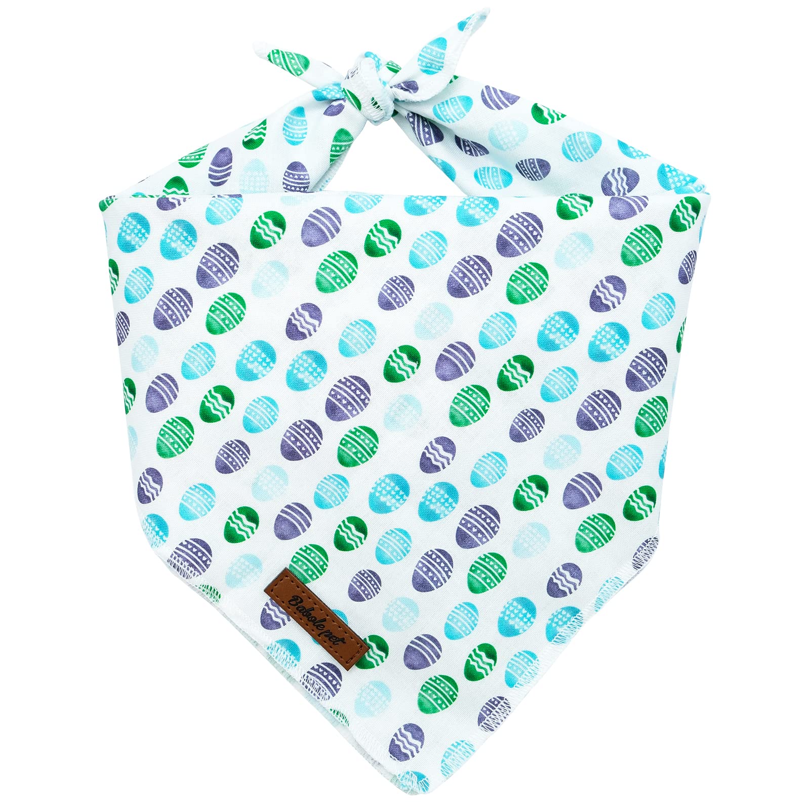Babole Pet Easter Gift Dog Bandanas, 1Pc Egg Washable Square Dog Scarfs For Small Medium Large Dogs Adjustable Dogs Bib Scarfs For Girl And Boy(L)