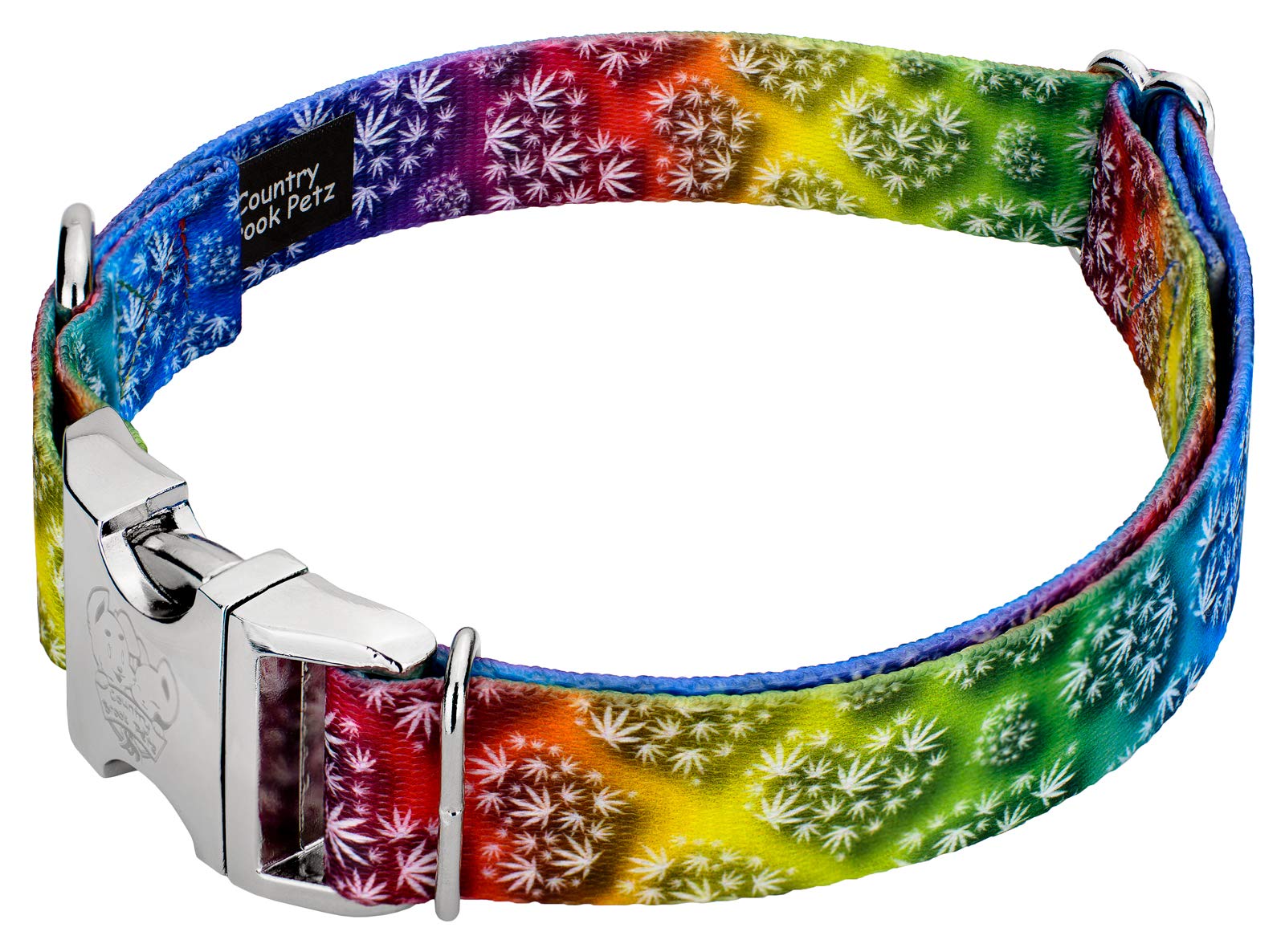 Country Brook Petz - Premium Groovy Ganja Dog Collar And Leash Limited Edition - Groovy Collection Featuring Far Out Designs (5/