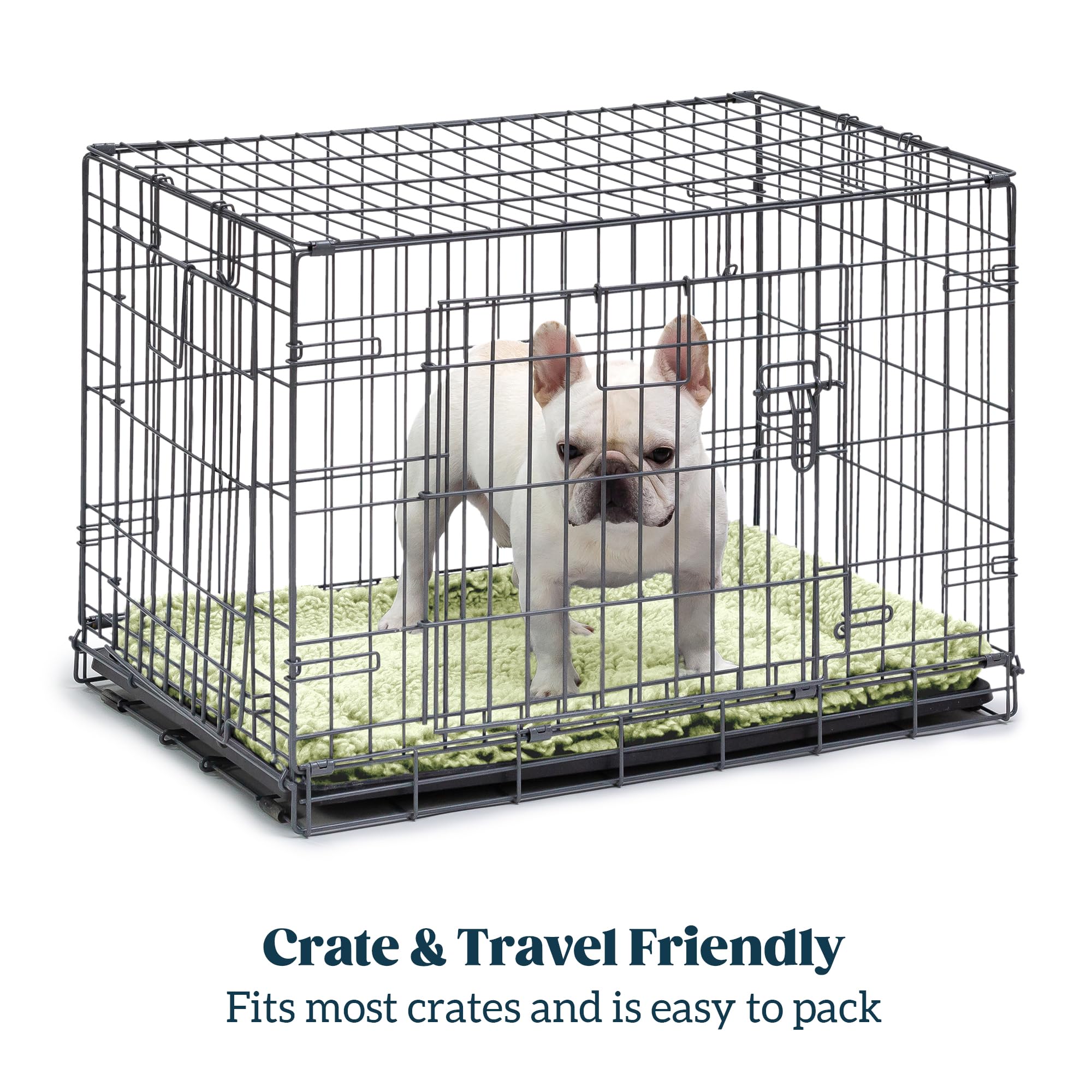 Pelzin Stoutwool Indestructible Dog Bed - Fluffy Chew Proof Dog Crate Pad - Tough Kennel Pad For Aggressive Chewers - Ideal For