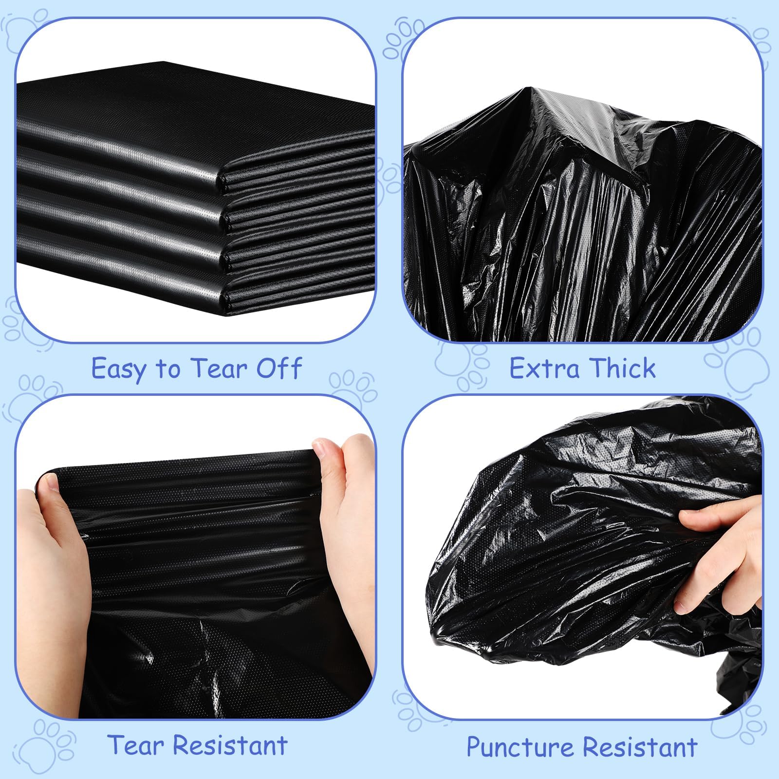 Dinifee 1 Packs 50Pcs Black Dog Waste Bags 26'' W X 33'' L Dog Waste Station Can Liners Heavy Duty Thick Large Poop Bags For Pet