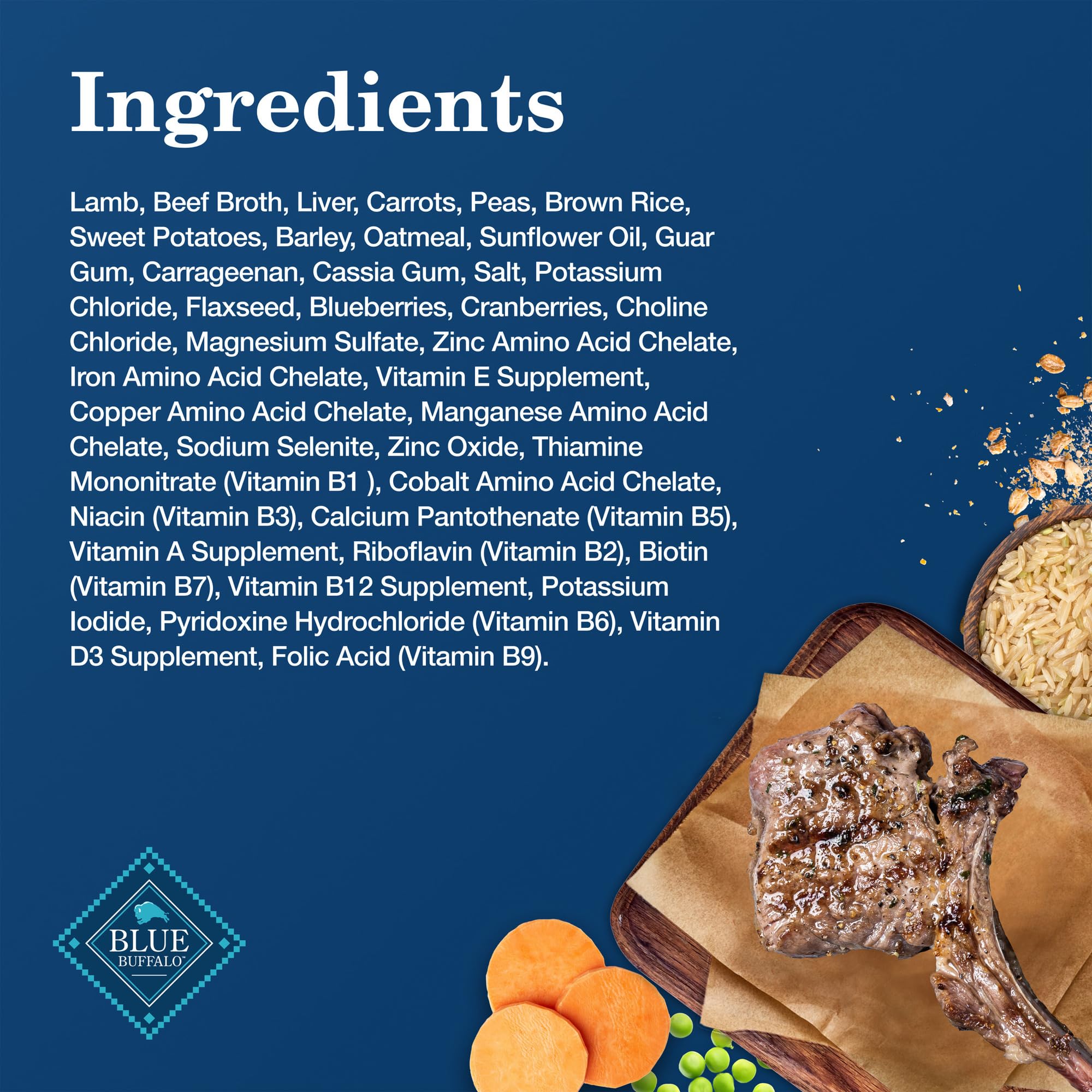 Blue Buffalo Homestyle Recipe Adult Wet Dog Food, Made with Natural Ingredients, Lamb Dinner With Garden Vegetables, 12.5-oz Can