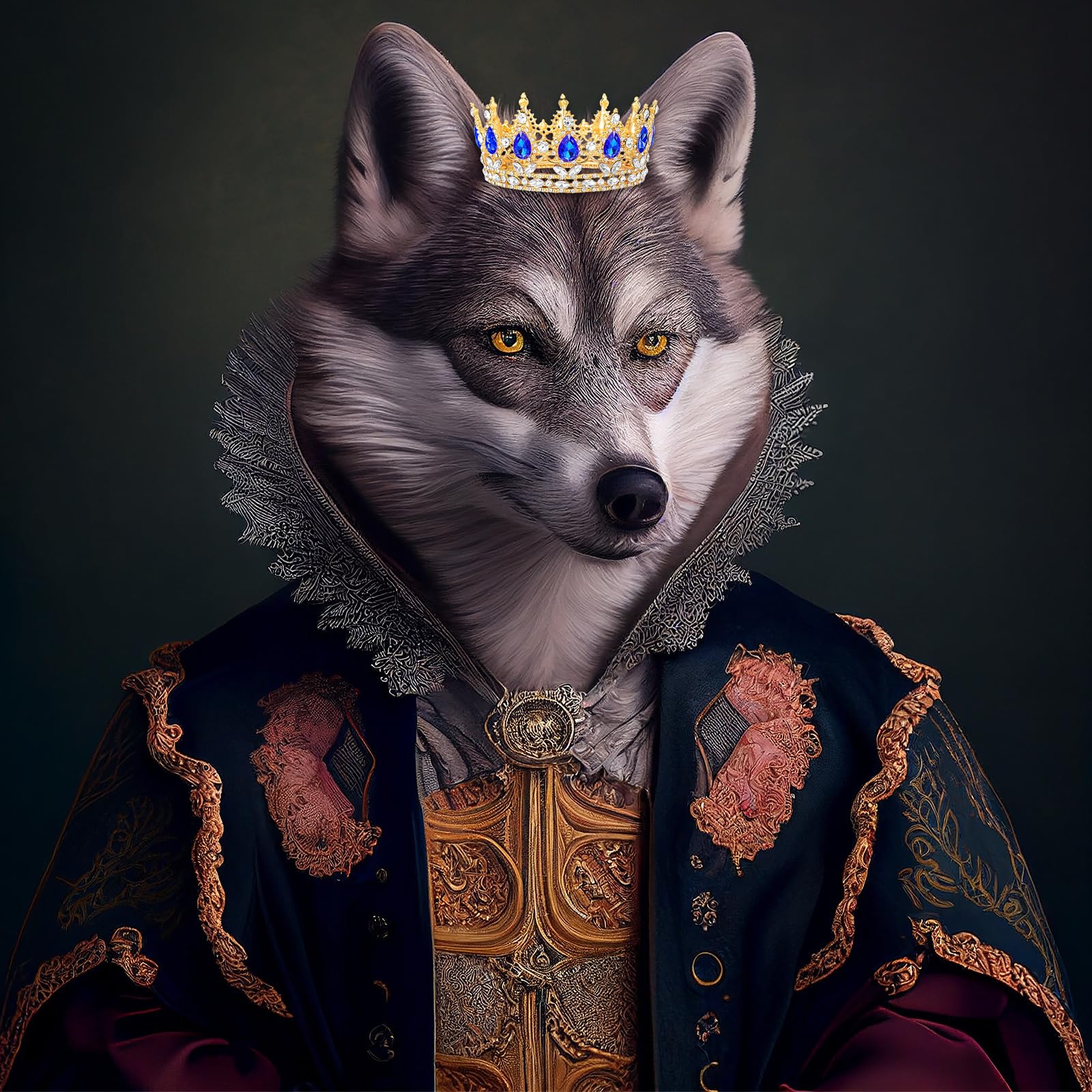 Abbylike Pet Rhinestone King Crown, Queen Crown for Halloween Costume for Small Dog Cat Cosplay Party Accessories Adoption Celeb