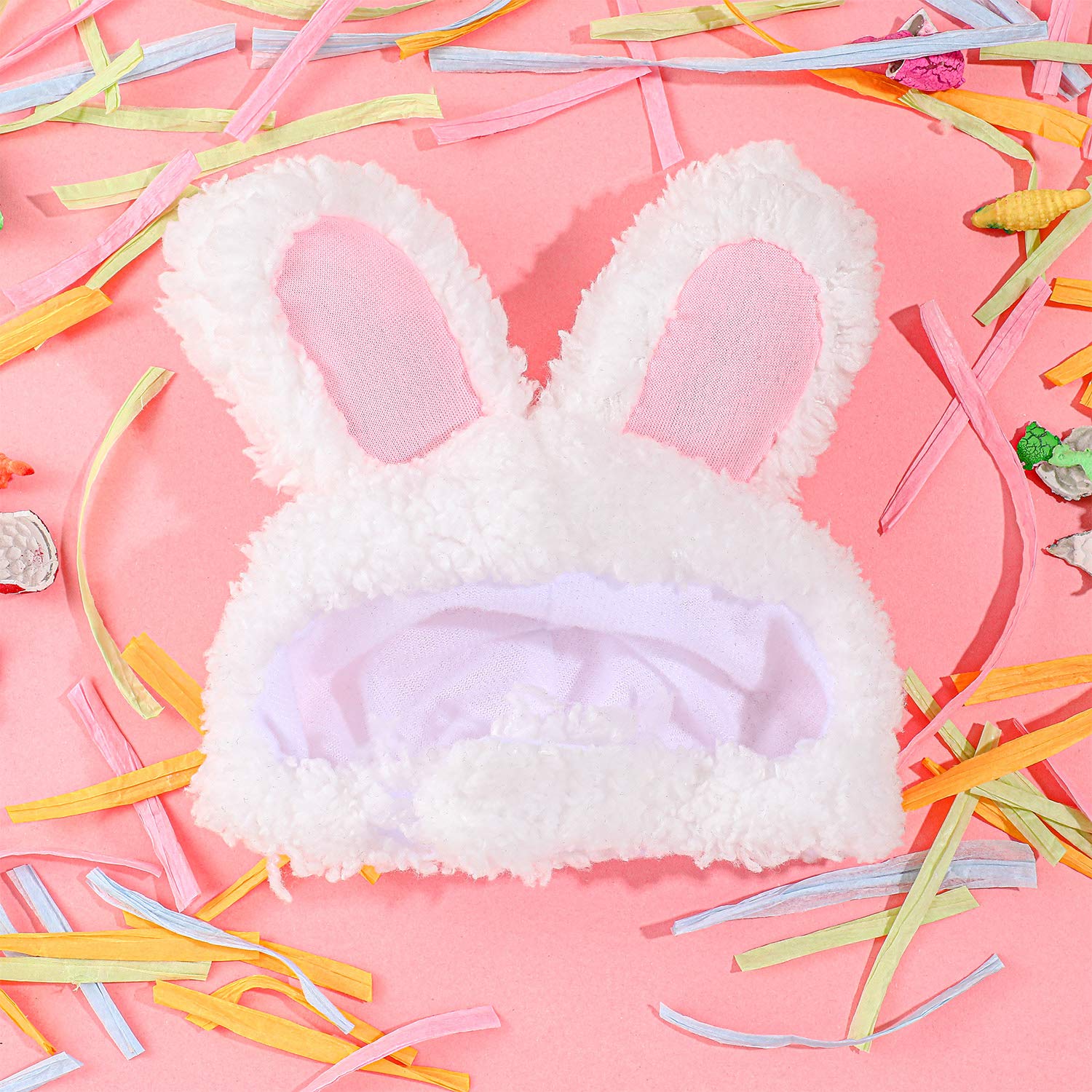 2 Pieces Easter Cat Costume Easter Pet Cap Bunny Rabbit Hat With Ears For Cats And Small Dogs Pets Costume Accessories