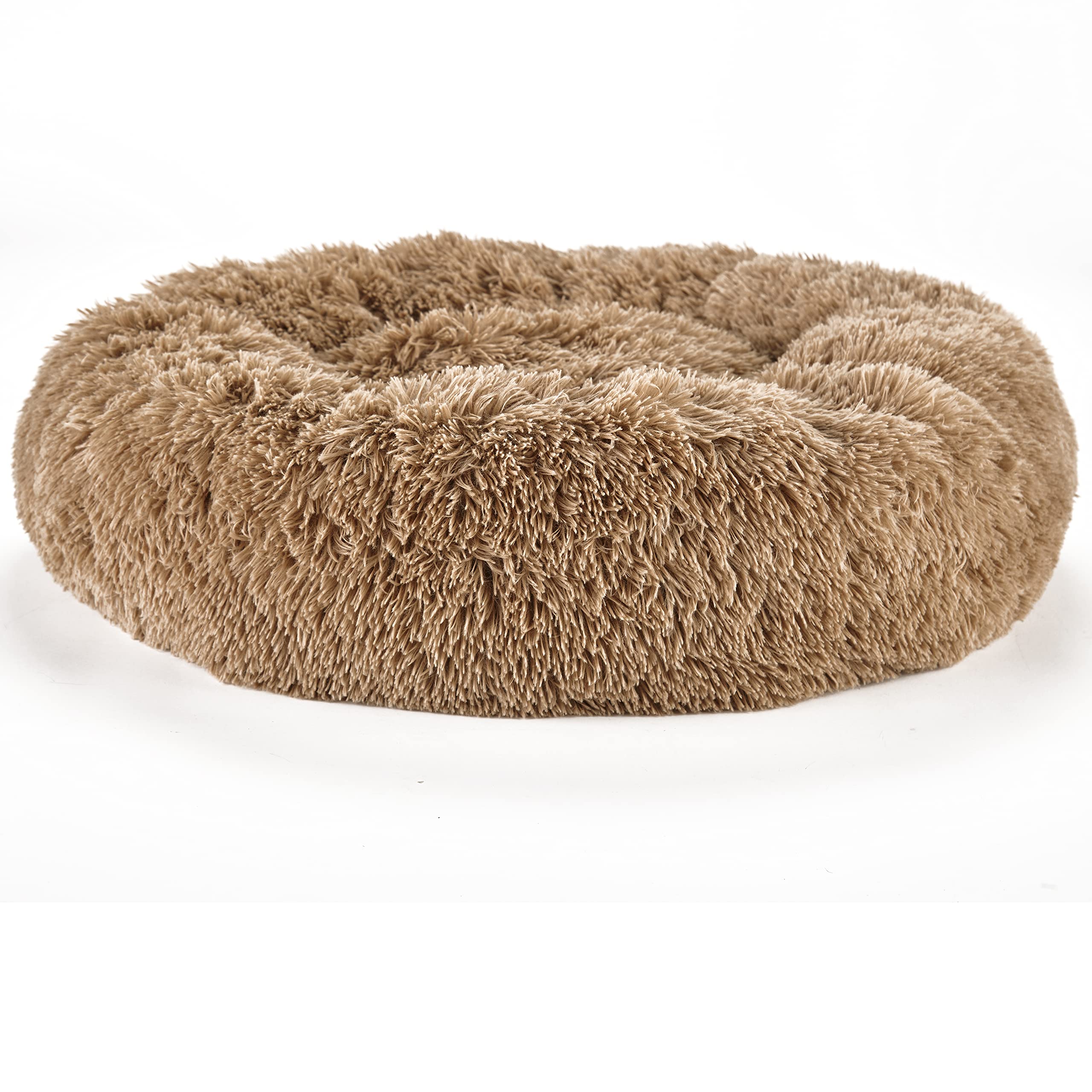 Plush Donut Pet Beds - Brown