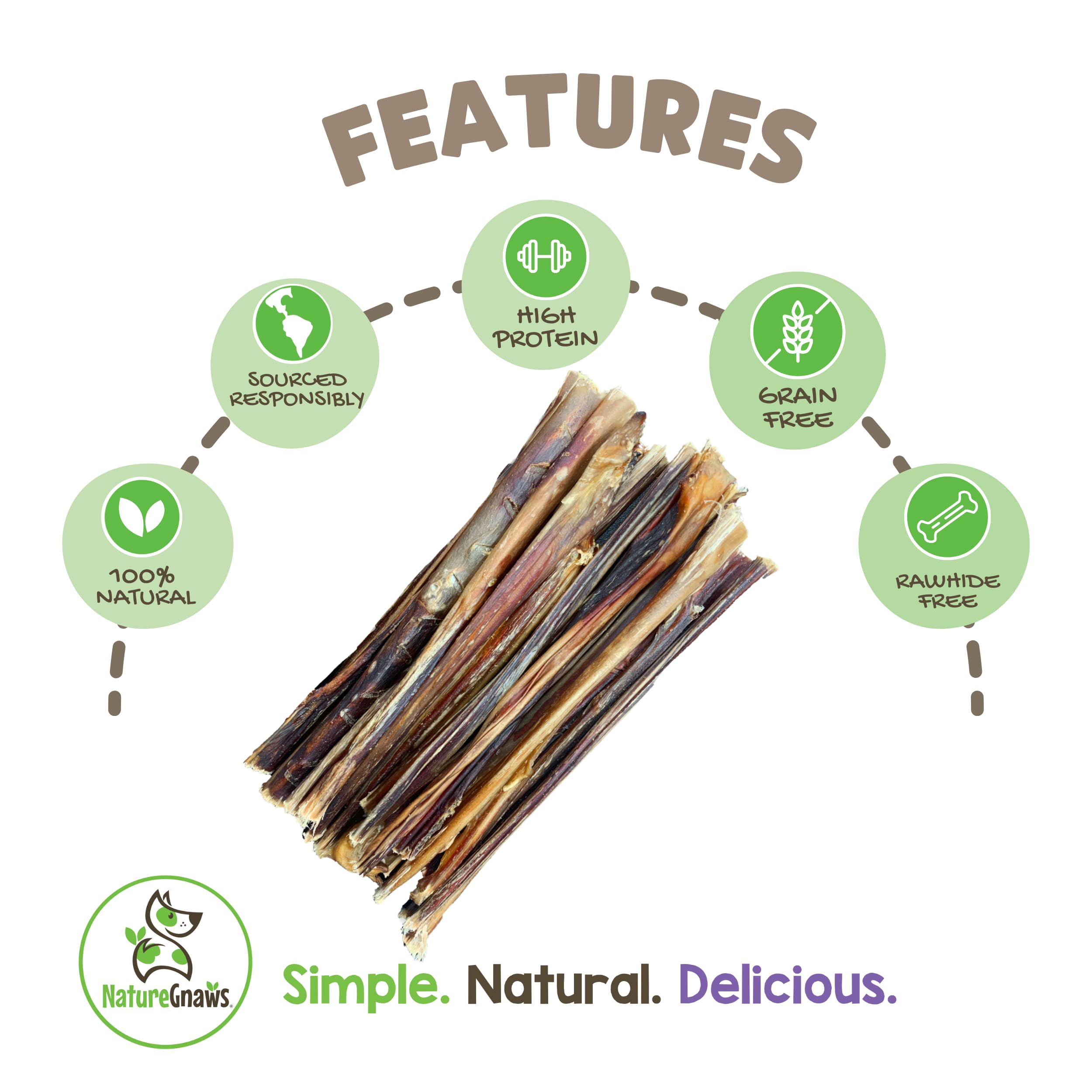 Nature Gnaws Pork Bully Sticks For Dogs - Premium Natural Dental Bones - Long Lasting Dog Chew Treats For Small Dogs & Puppies -