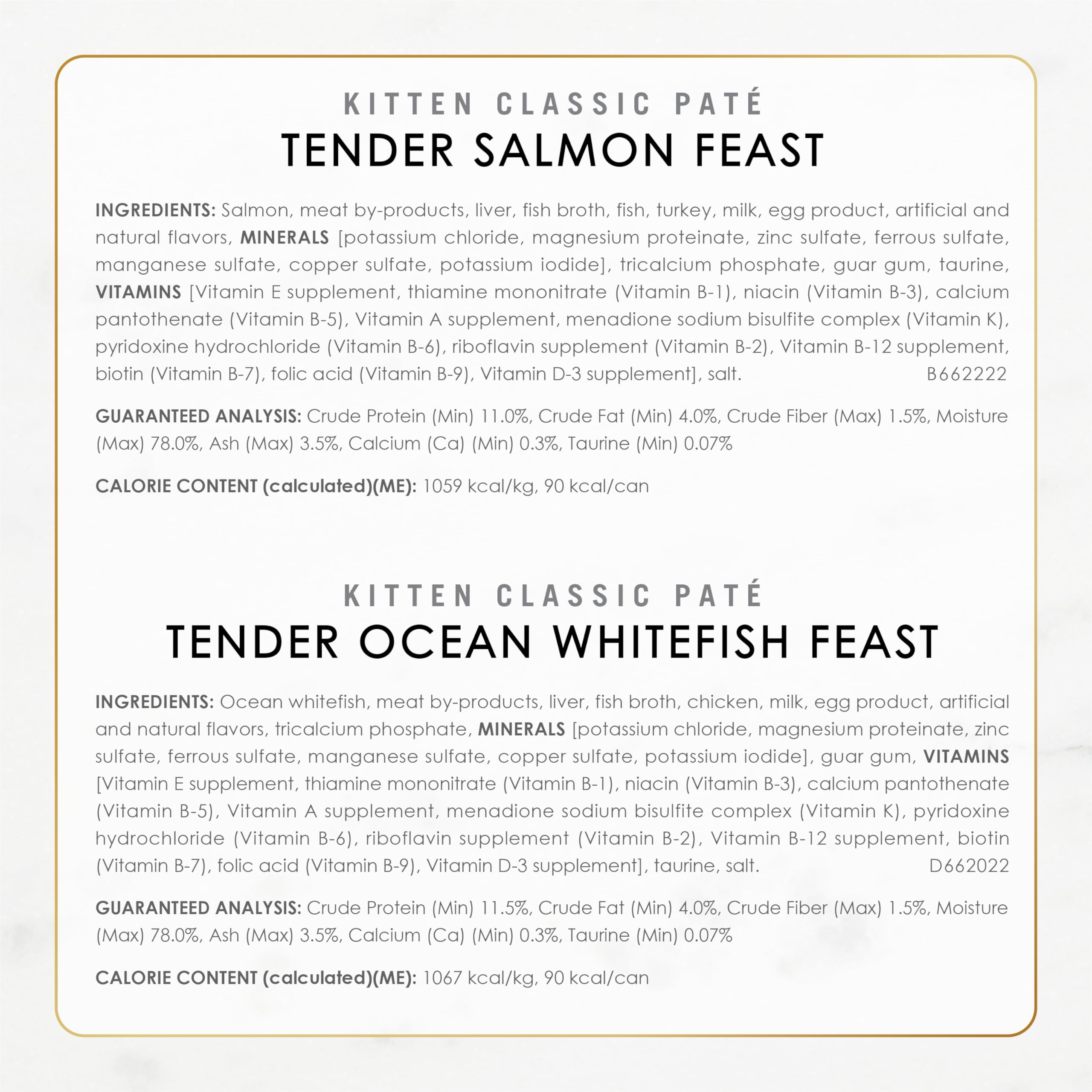 Purina Fancy Feast Tender Ocean Whitefish, Turkey, Chicken and Salmon Feasts Wet Kitten Food Variety Pack - (Pack of 24) 3 oz. B