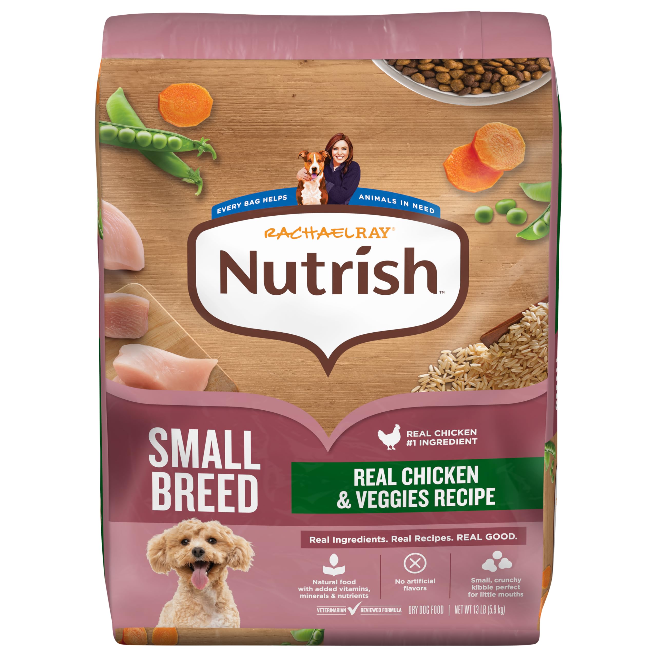 Nutrish Rachael Ray Dry Dog Food Small Breed Real Chicken & Veggies Recipe, 13 lb. Bag