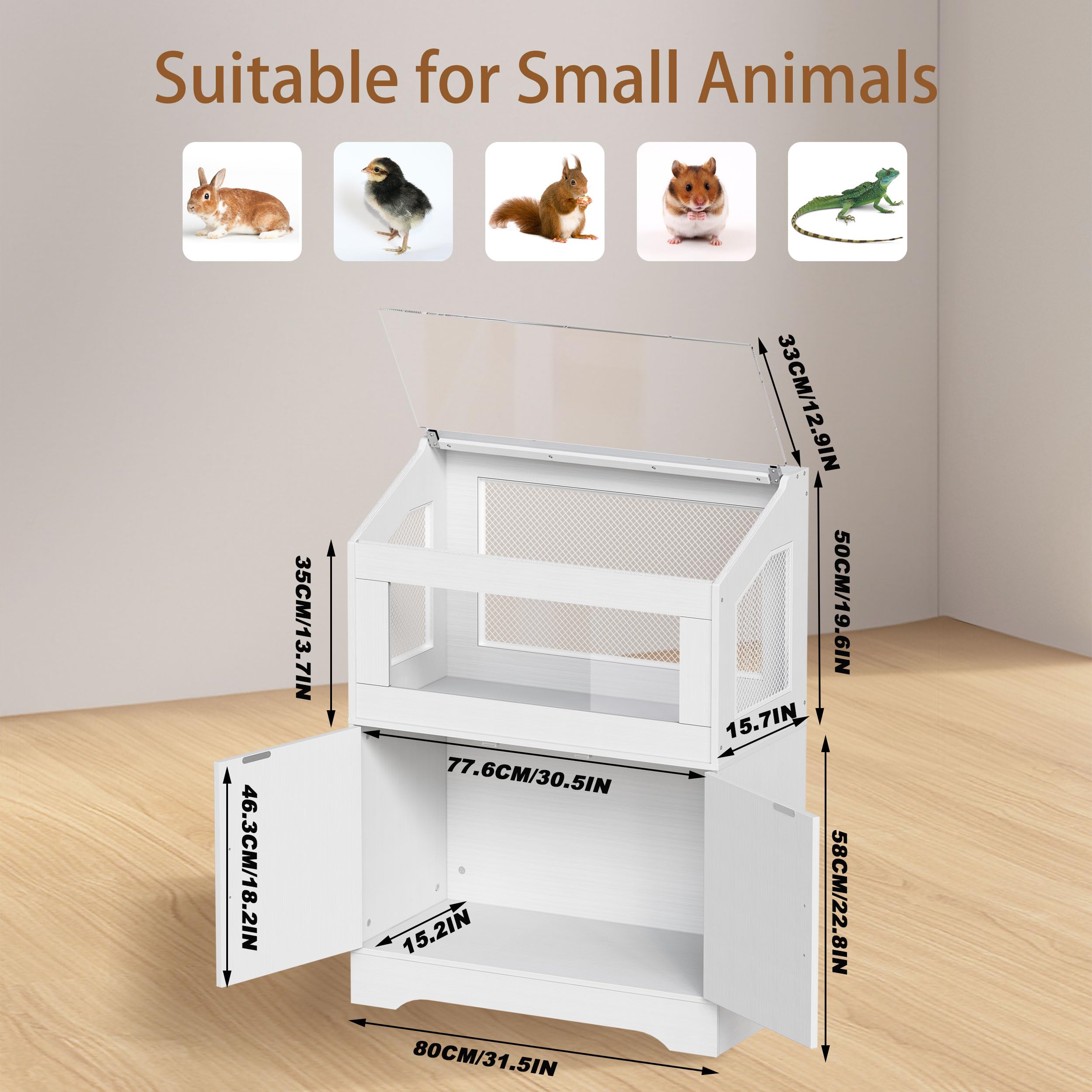 Pakasept Hamster Cage, Small Animal Cages With Storage Cabinet, Visual And Ventilated Large Habitats Hamster House For Rat, Guin