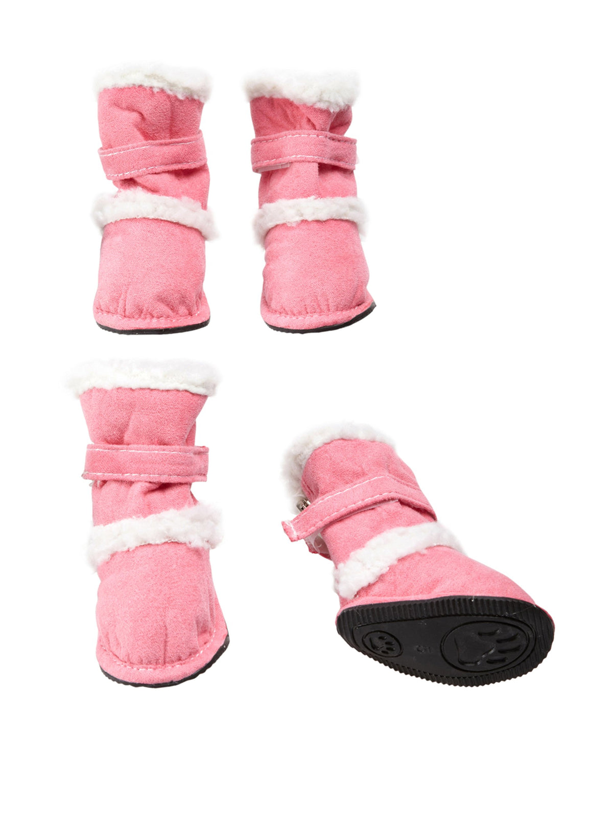 Pet Life Dpf08334 Duggz Snuggly Shearling Dog Boots, Medium, Pink/White