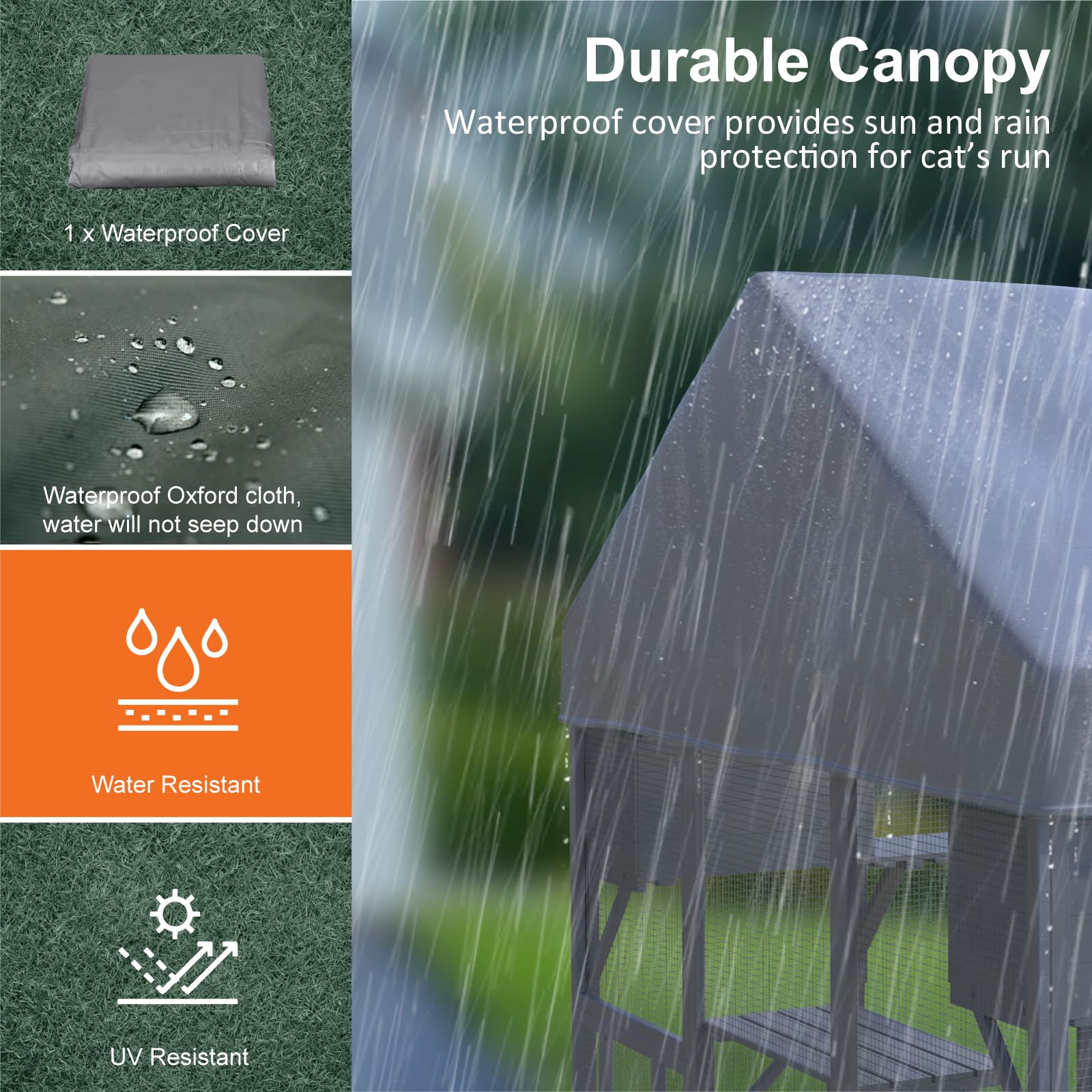 Timhaka Catio Outdoor Cat Enclosure, Large Cat Catio For Multiple Cats With 7 Platforms, 2 Resting Box And 2 Bridges, Wooden Cat