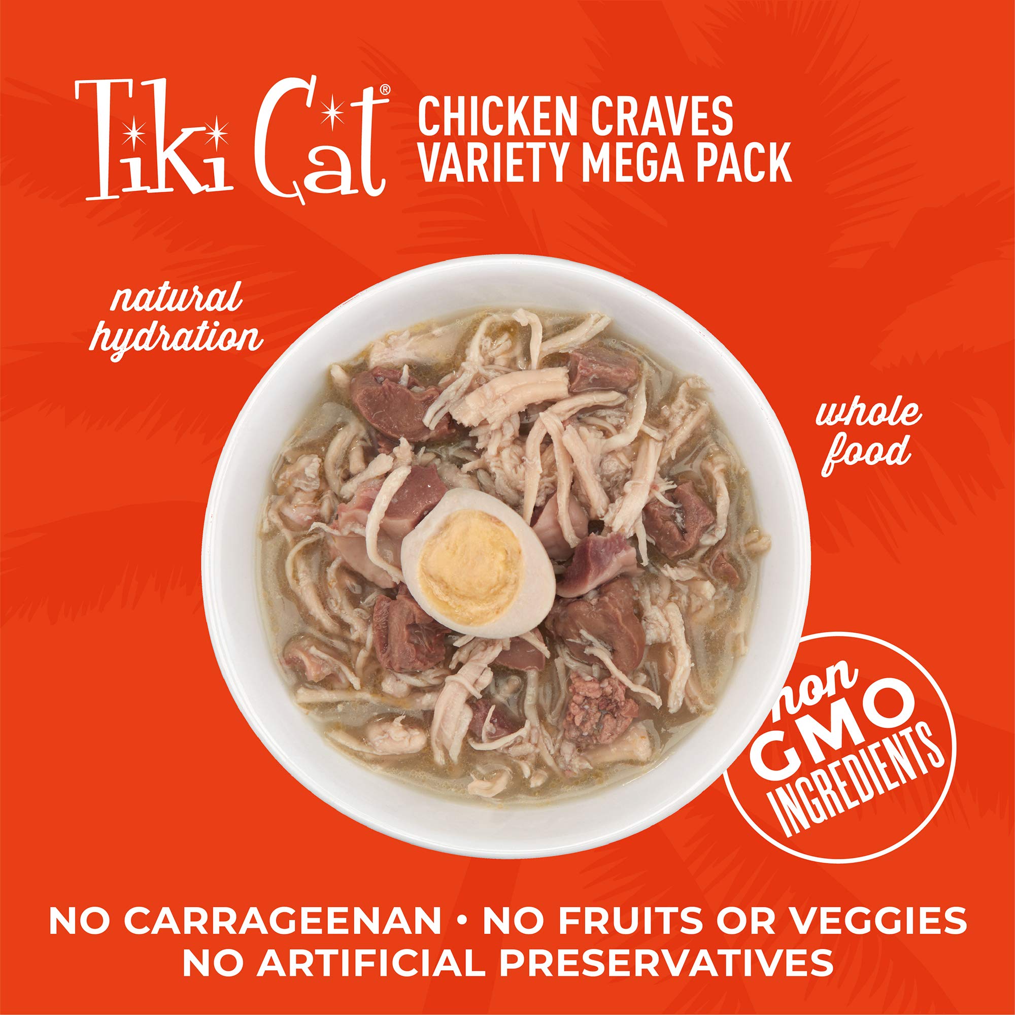 Tiki Cat Chicken Craves Whole Food, Ultimate Variety Pack, 36 Servings of High Protein Meals with Shredded Chicken, Wet Cat Food