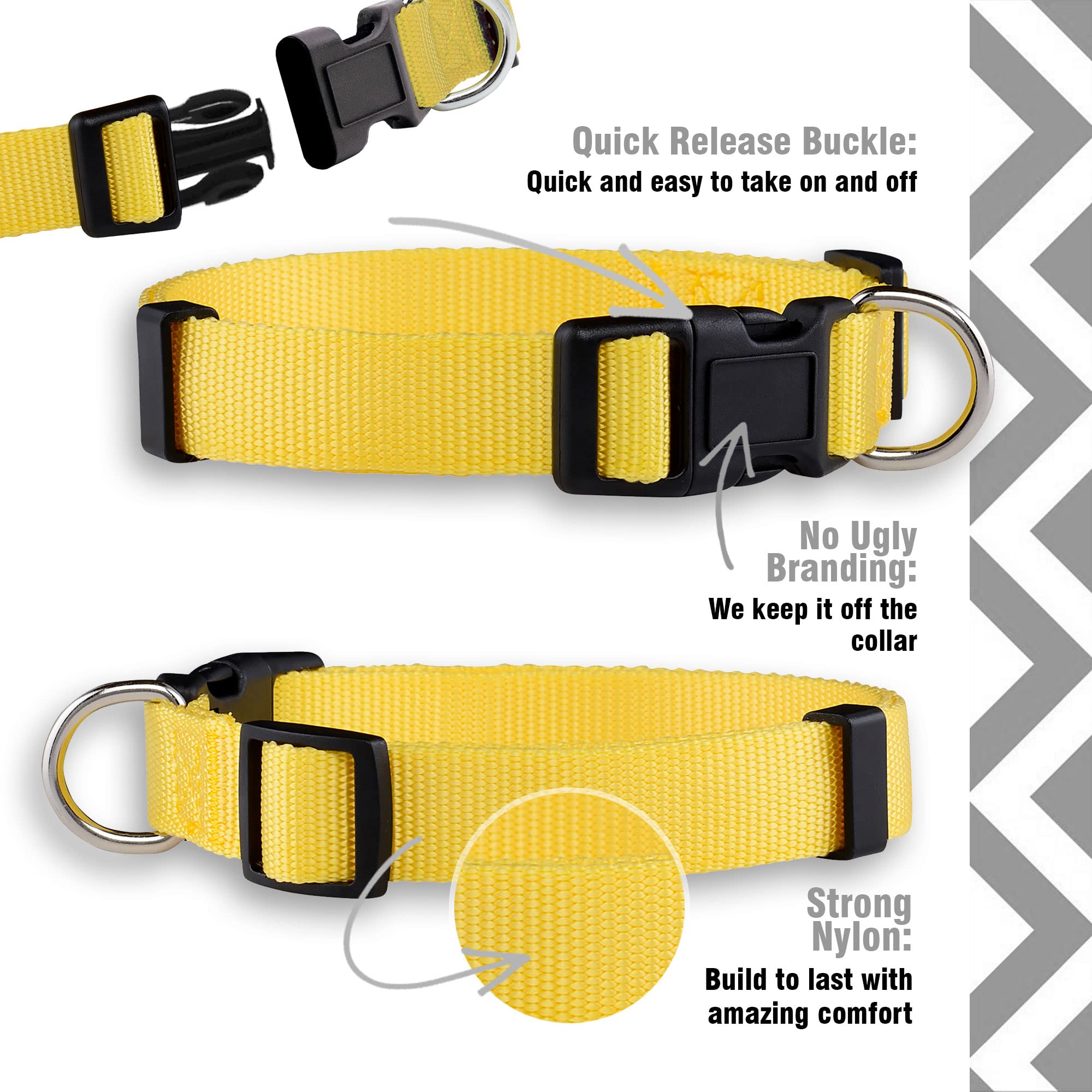 Native Pup Basic Nylon Dog Collar, Adjustable For Small, Medium, Large Pet And Puppies Accessories, Cute Colors For Male, Female