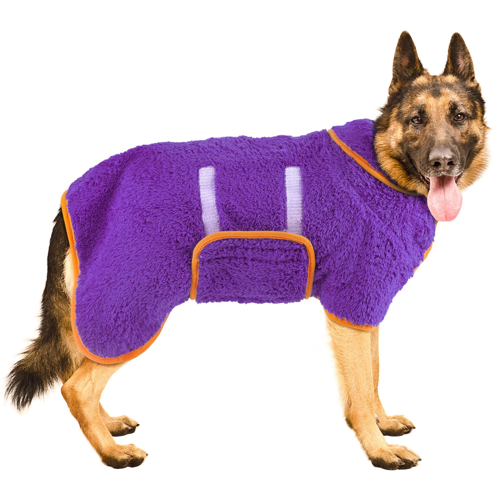 Bienbee Dog Bathrobe, Quick Drying Super Absorbent Dog Robes For After Bath, Warm Keeping Dogs Towel, Dogs Bath Supplies, Dark P