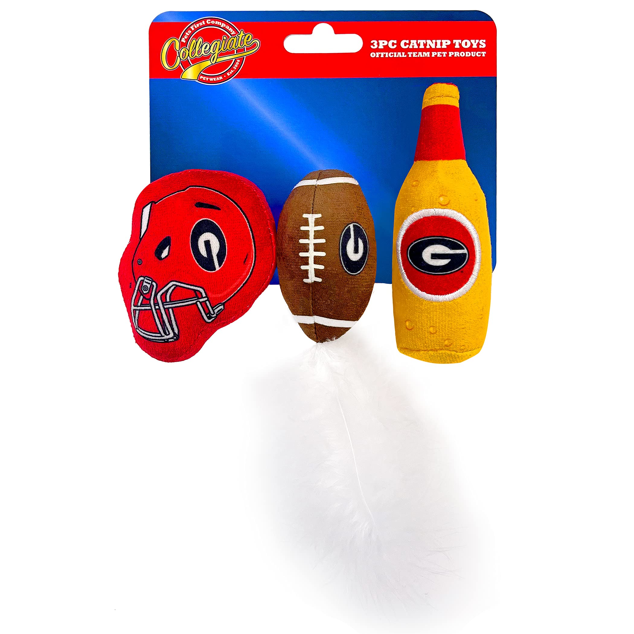 Best Plush Cat Toy - Ncaa Georgia Bulldogs Complete Set Of 3 Piece Cat Toys Filled With Fresh Catnip. Includes: 1 Helmet Cat Toy