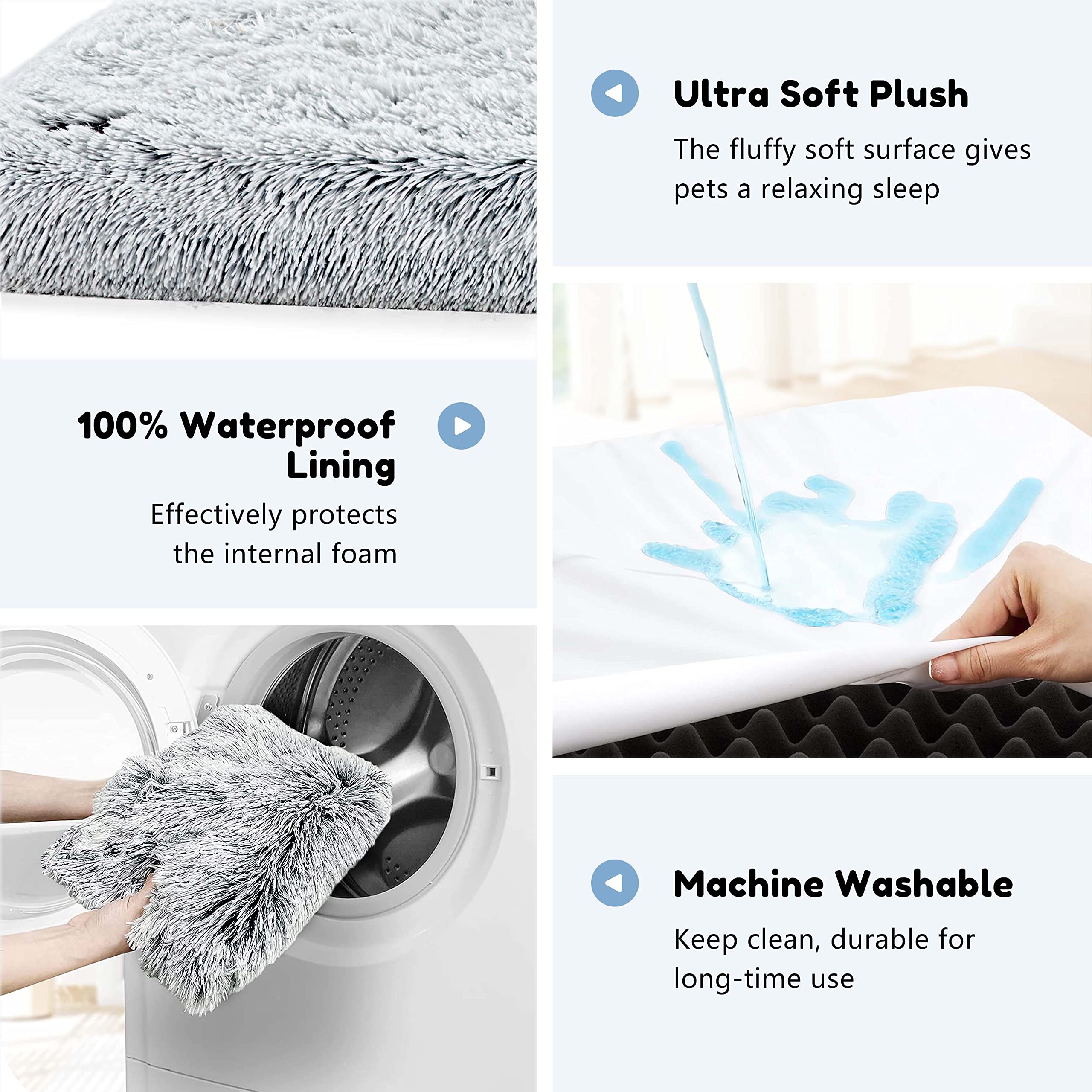 Western Home Large Dog Bed For Medium Large Dogs, Orthopedic Egg Crate Foam Dog Bed Waterproof Mattress With Removable Washable Cover, Dog Crate Bed With Non-Slip Bottom For Extra Large Dog