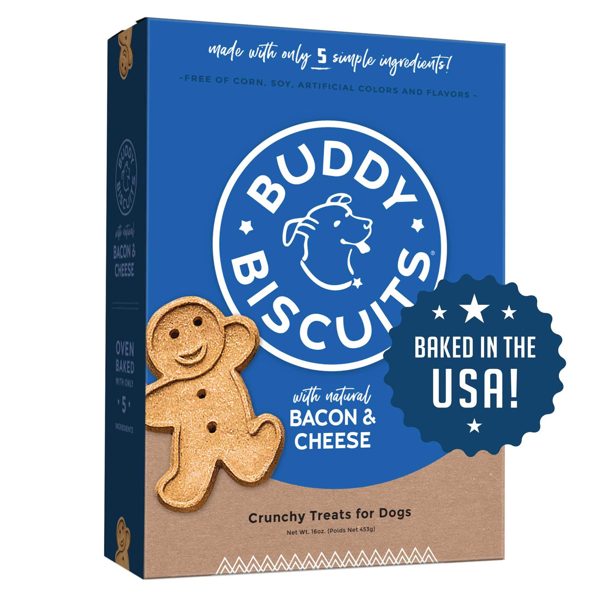 Buddy Biscuits Oven Baked Treats With Bacon & Cheese - 16 Oz. (6 Pack), Model:12200_6Pack