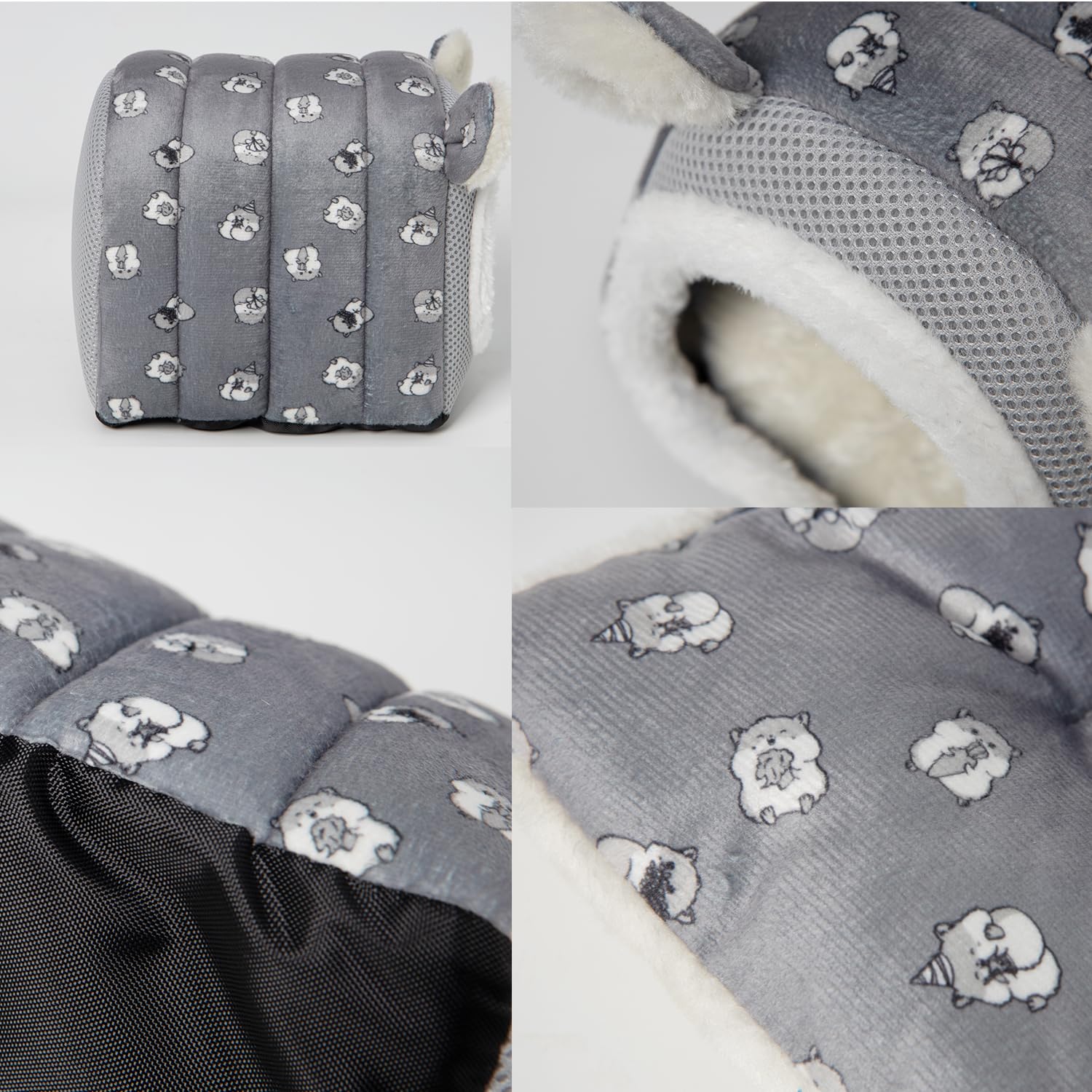 YUANST Hedgehog Bed Cave Nest Hideout, Hamster Guinea Pigs Small Animals Cage Supplies Warm House (Grey)