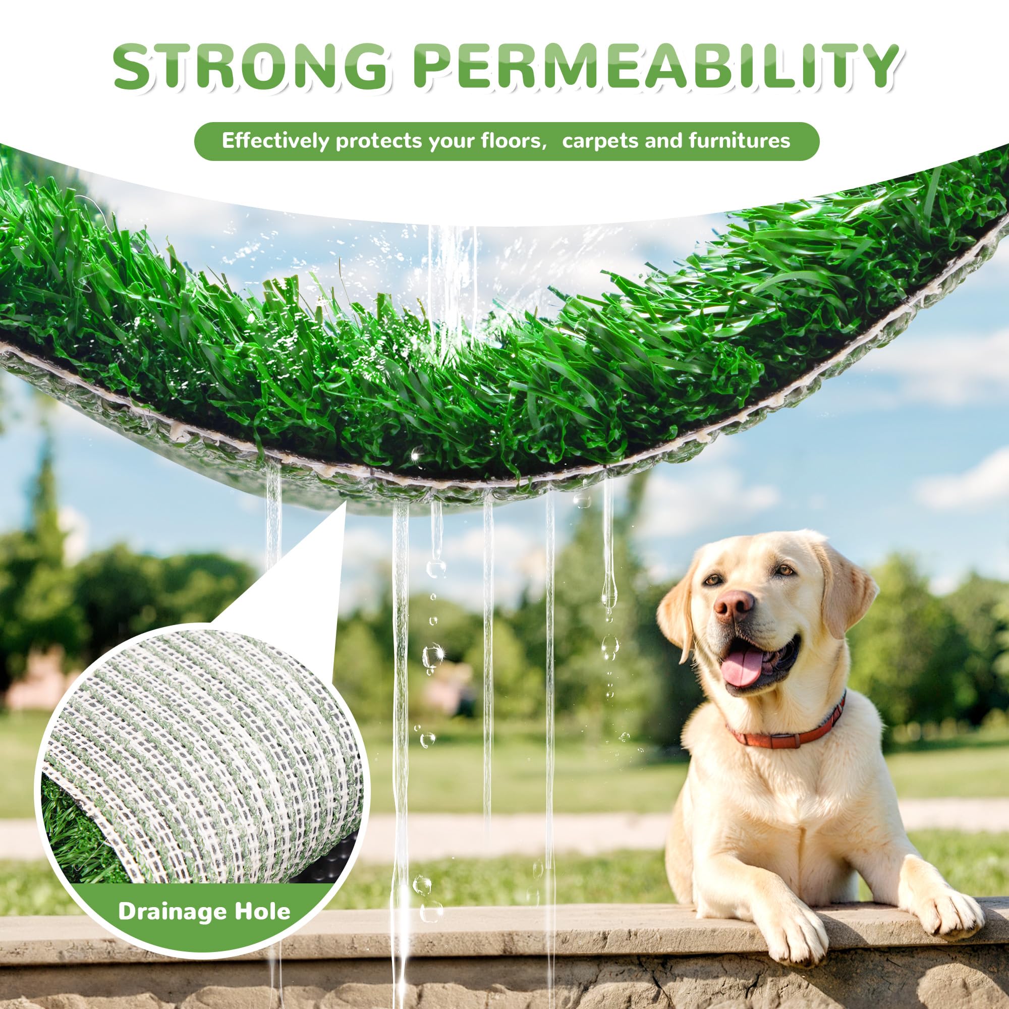 Generic 30'' X 20'' Dog Grass Pad With Tray, 3-Piece Washable Artificial Grass Pee Pad For Dogs, Large Indoor/Outdoor Pet Toilet