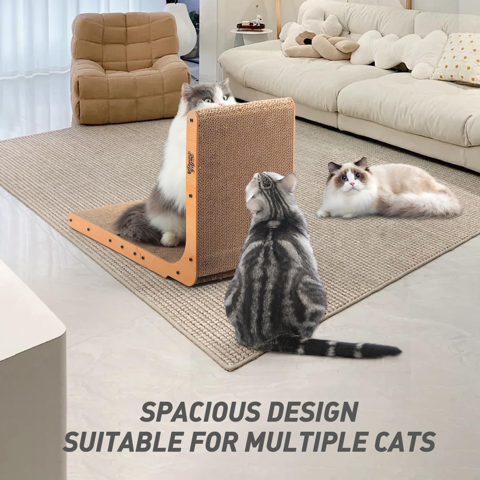 Viraagyiyou Cat Scratcher, Vertical Cat Scratching Board, 23.6 Inch L Shape Cat Scratch Pads Wall Mount Cat Scratchers For Indoo