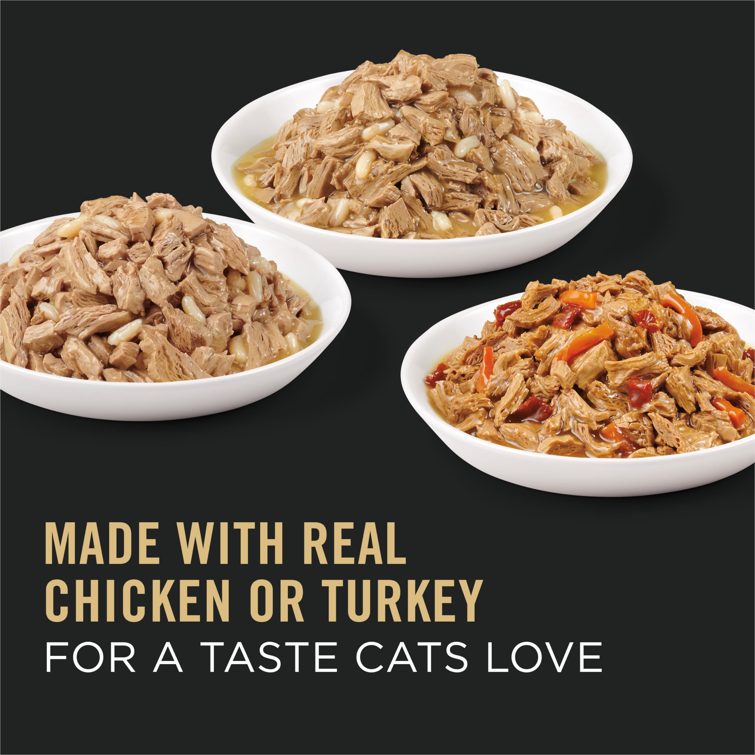 Purina Pro Plan Gravy, High Protein Wet Cat Food Variety Pack, Complete Essentials Chicken and Turkey Favorites - (2 Packs of 12