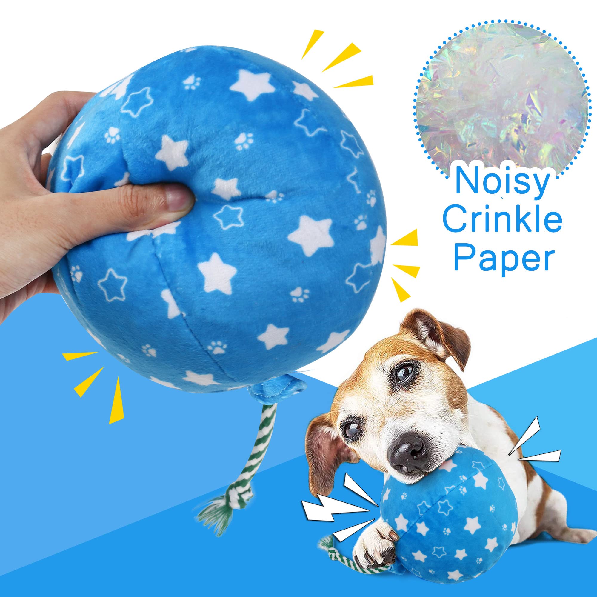 Prime Pets Dog Birthday Toys, 3 Pack, Crinkle Squeaky Dog Toys Set, Pet Toys For Small Medium Large Dogs, Stuffed Puppy Chew Toy