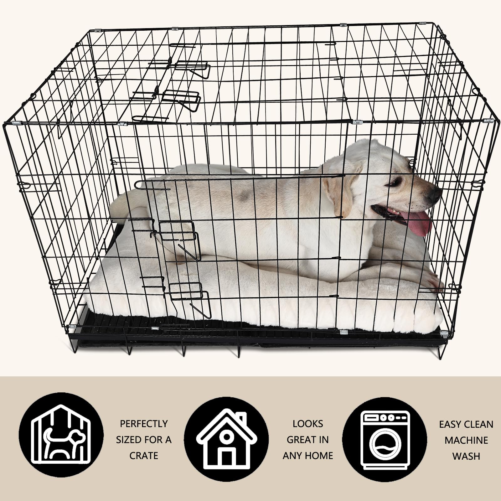 Nononfish Dog Crate Pad 42X28 For Large Dog Washable,Soft & Plush Pet Mat For Kennel Xlarge With Anti-Slip Bottom Fit 42 Inch Cr