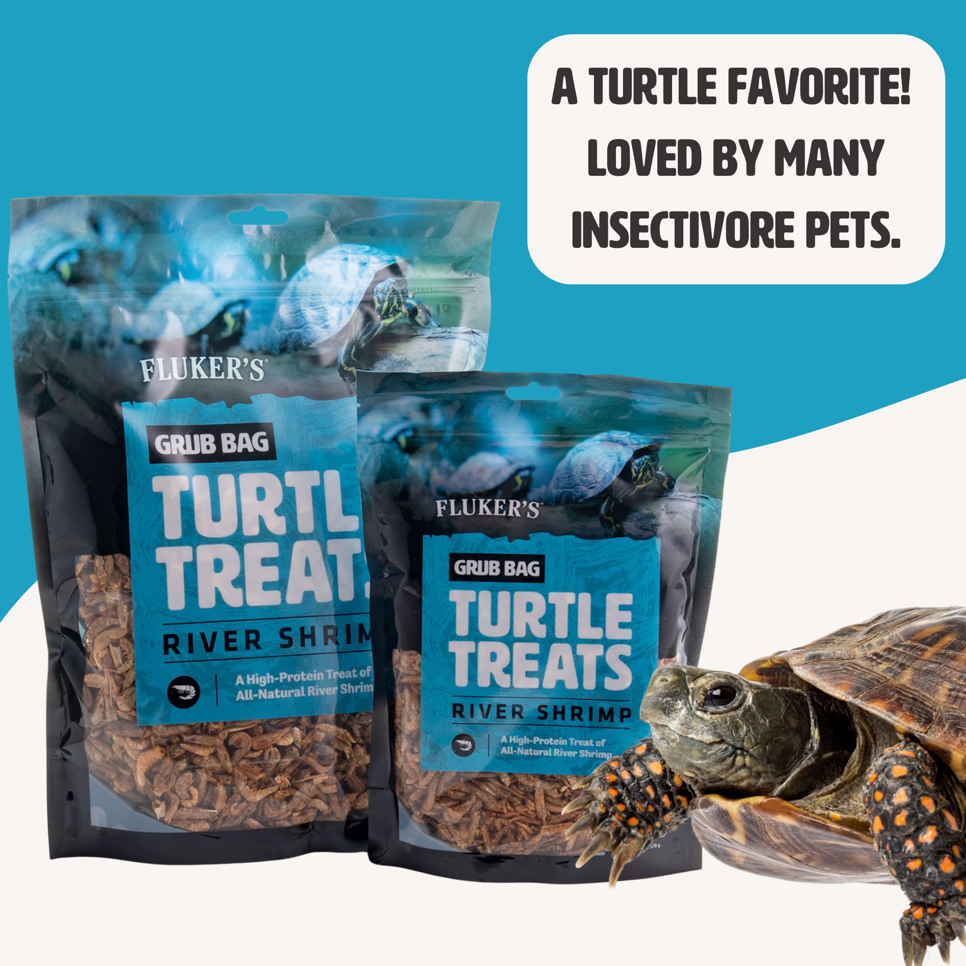 Flukers Grub Bag Turtle Treat River Shrimp