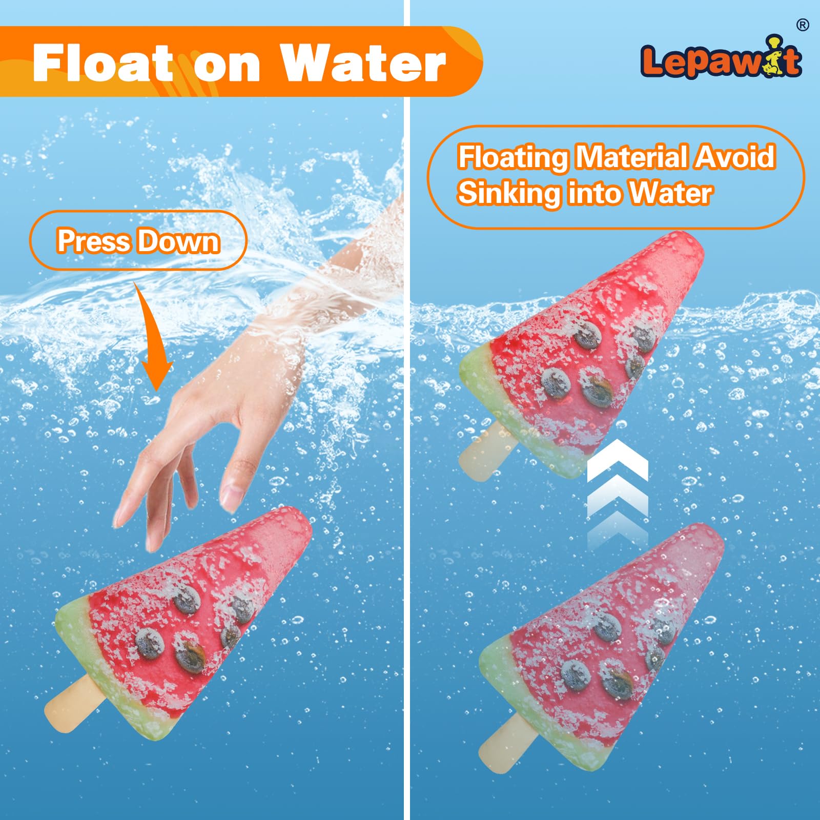 Lepawit Crinkle Dog Toys, Floating Dog Toys With Mesh For Cleaning Teeth, Watermelon Dog Gifts For Small And Medium Dogs