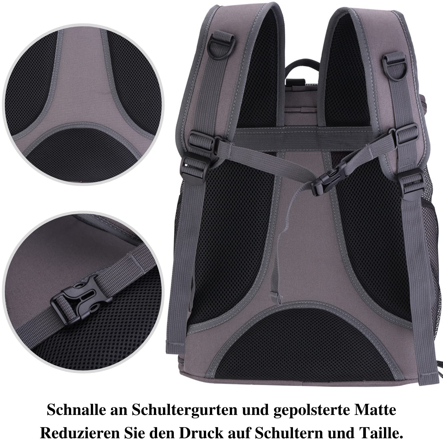 Lollimeow Large Pet Carrier Backpack, Bubble Backpack Carrier For Fat Cats And Puppies,Airline-Approved(Grey)