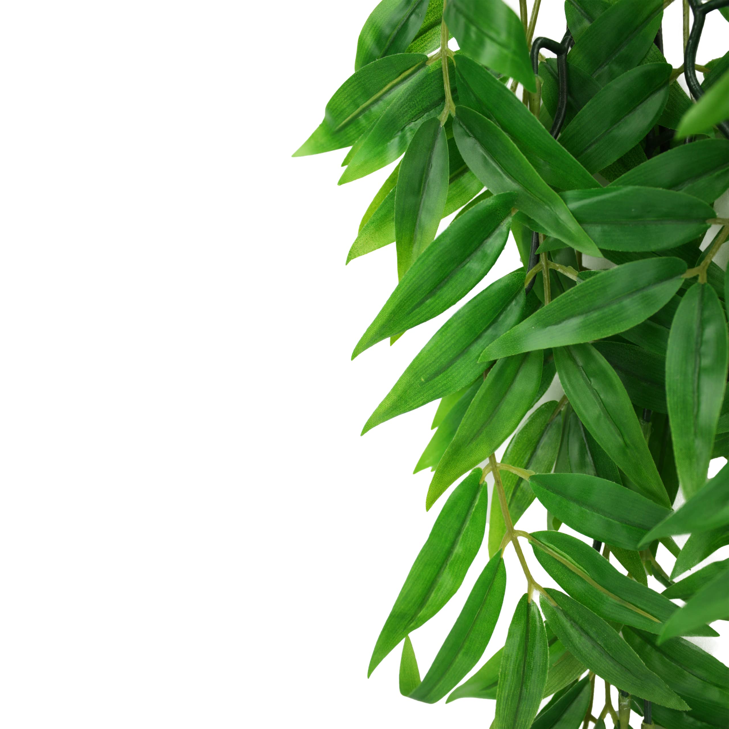 Komodo Reptile Terrarium Bamboo Hanging Vine Plant | Artificial Climbing Tank Habitat Decoration Accessory With Suction Cup, Small, 16 Inches