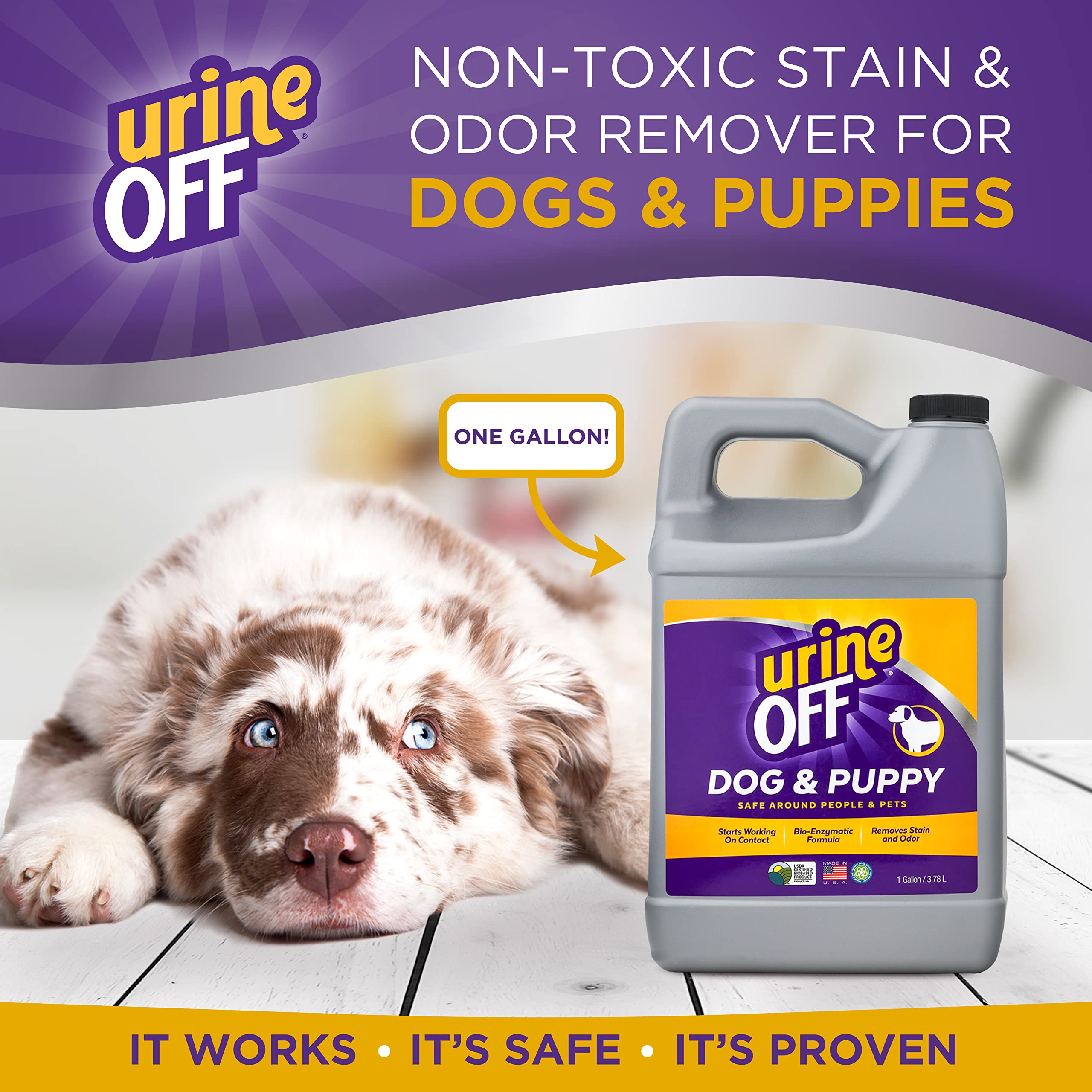Urine Off Puppy & Dog Odor & Stain Remover| Fresh Scent Carpet Cleaner Spray | Bio Enzymatic Stain & Urine Odor Eliminator | Pet