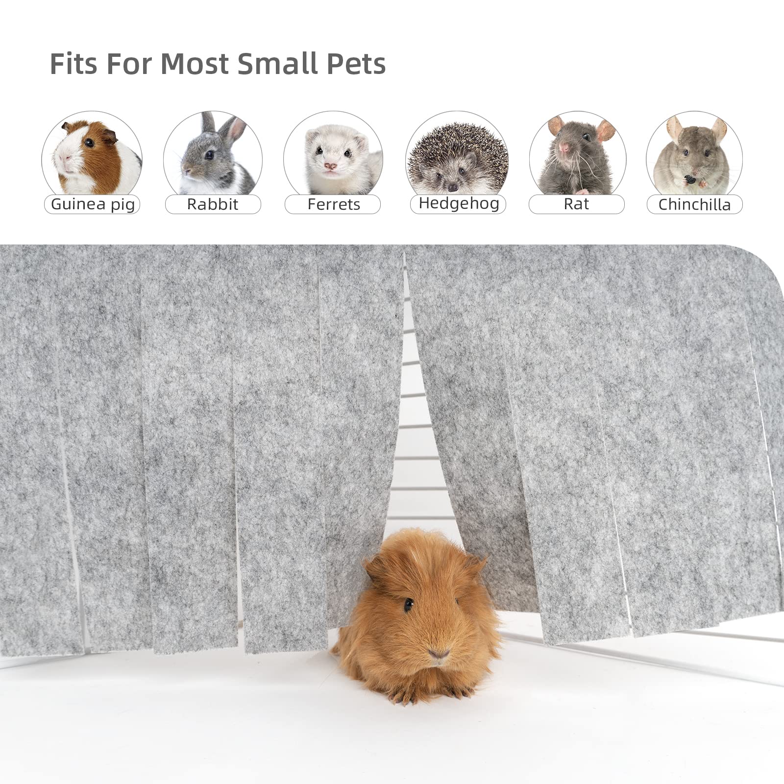 Niteangel Fleece Forest Corner Curtain Hideout Fun Hiding Spot For Ferrets Chinchillas Hedgehogs Dwarf Rabbits Guinea Pigs Syrian Hamster Rats (Gray)