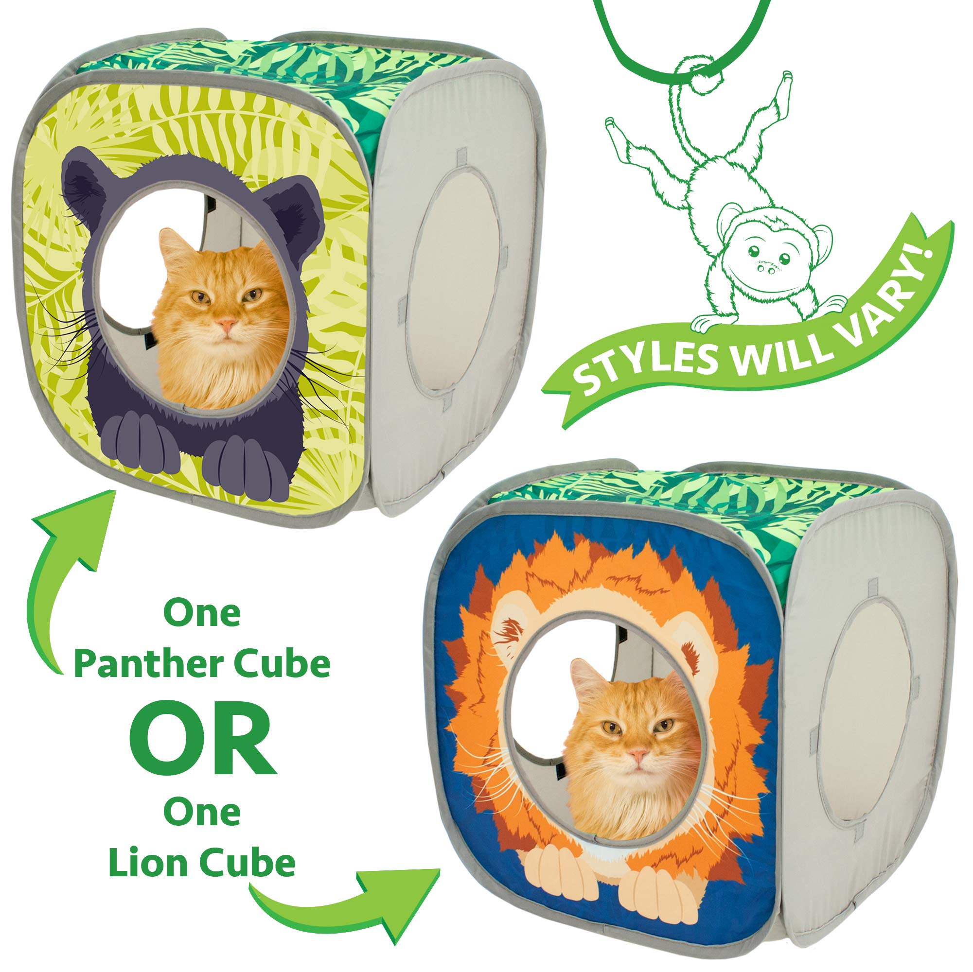 Kitty City Safari Jungle Collapsible Cat Toy Collection, Cube