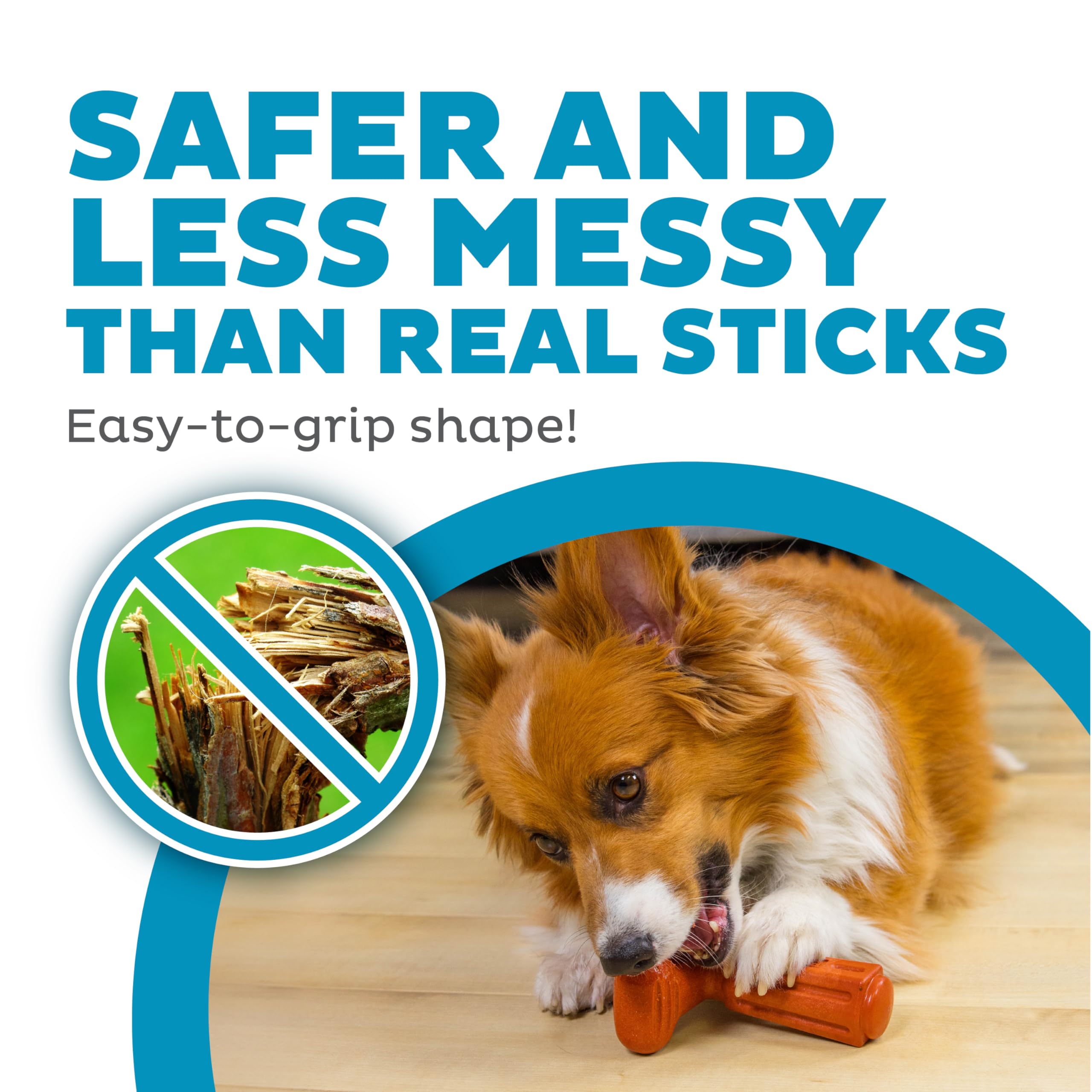 Outward Hound Dogwood Hold & Chew Durable Dog Chew Toy, Beef Scent, Large