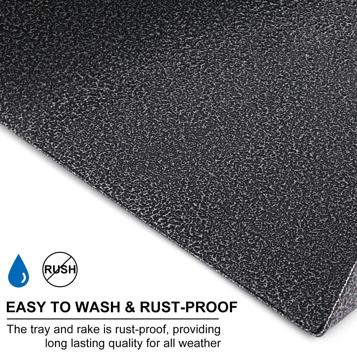 Dinjoo Extra Large Dog Pooper Scooper, Metal Pet Poop Tray & Rake Set, Adjustable Long Handle For Large Dogs - Great For Grass/Street/Gravel