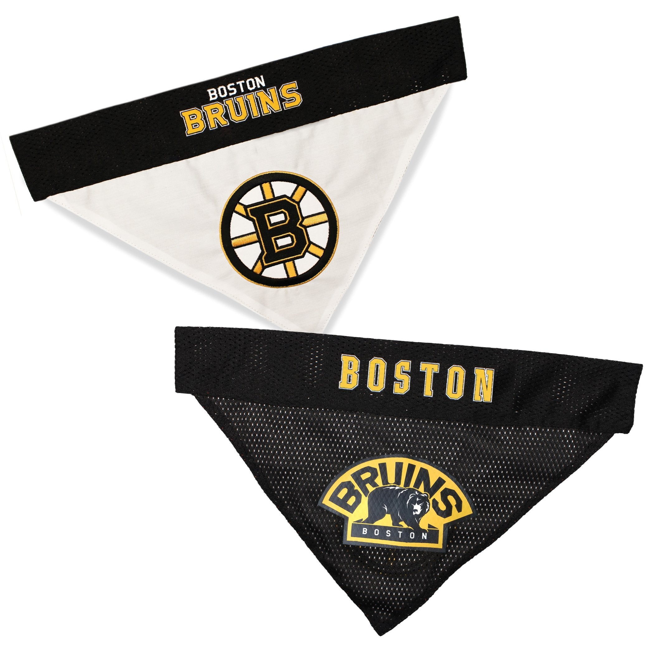 Pets First Nhl Boston Bruins Reversible Bandana Size Xx-Large For Dogs & Cats. 2 Sided Sports Bandana, Premium Embroidery Team L