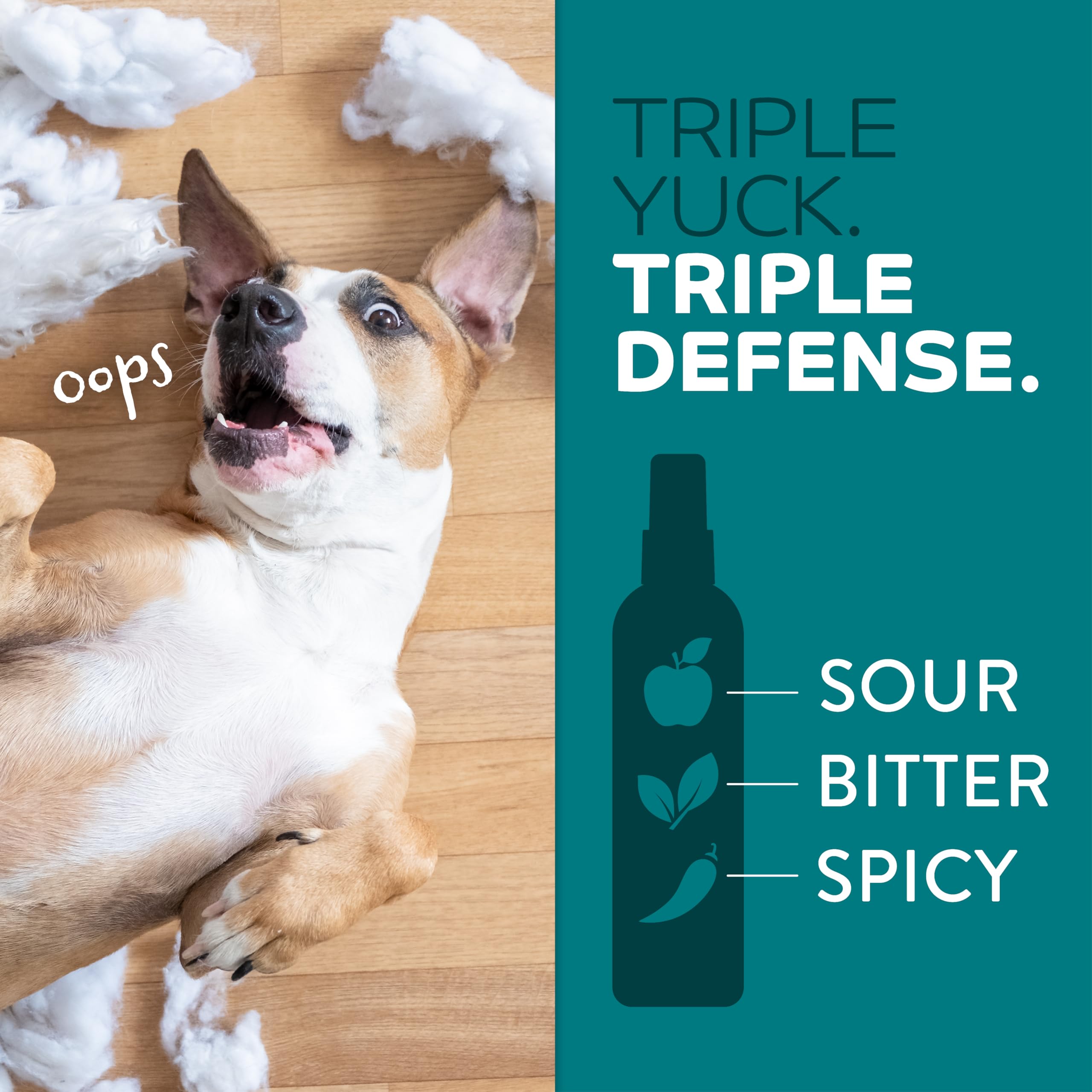 Tropiclean No Chew Spray For Dogs, Better Than Bitter Apple Spray, Safe & Natural Chew + Lick Deterrent, Protect Home, Hot Spots