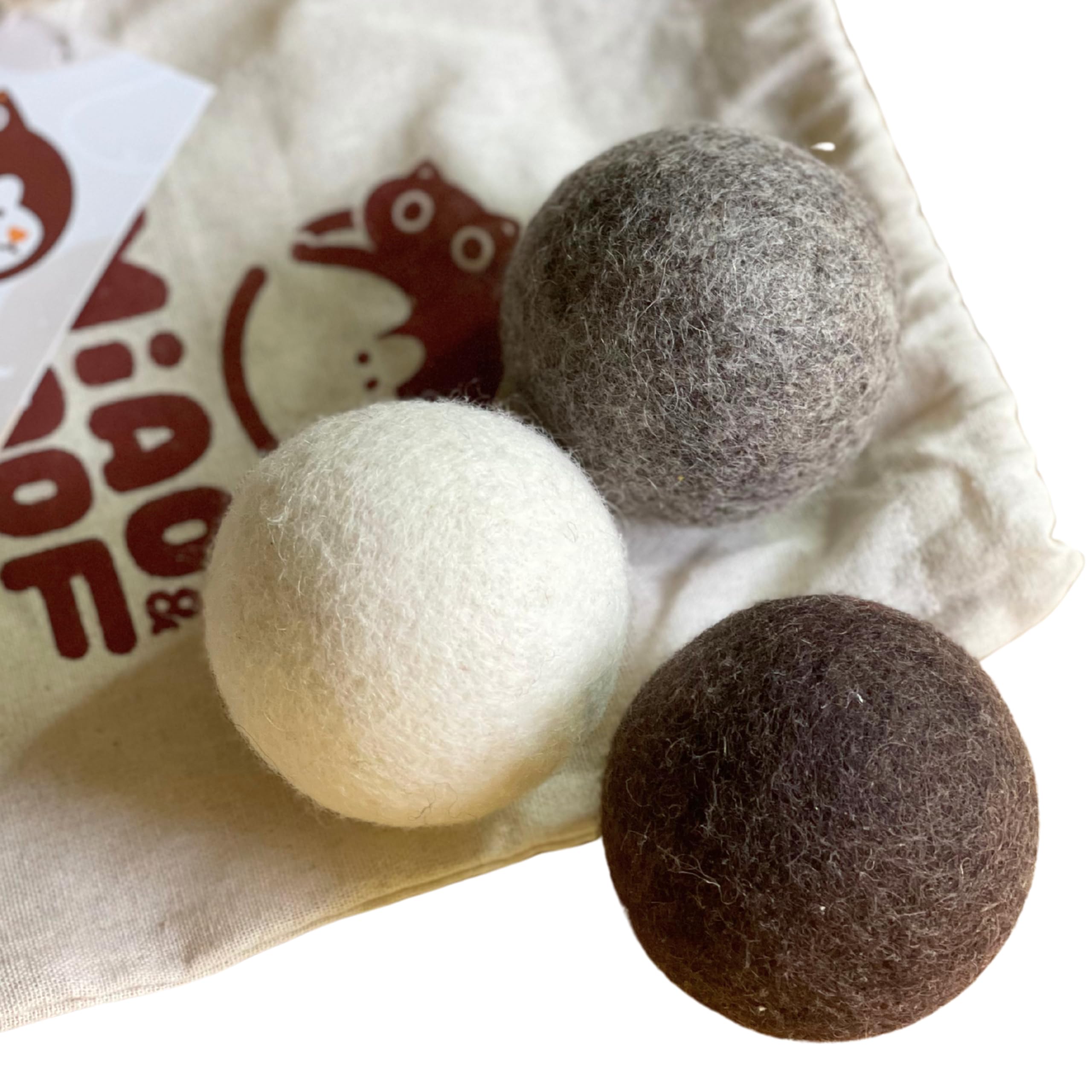 Miao and Woof 3-Piece 100% Pure Wool Dog Balls, Soft, Durable, Wool Felt Toy for Dogs & Puppies, Chew-Resistant, Perfect for Exe