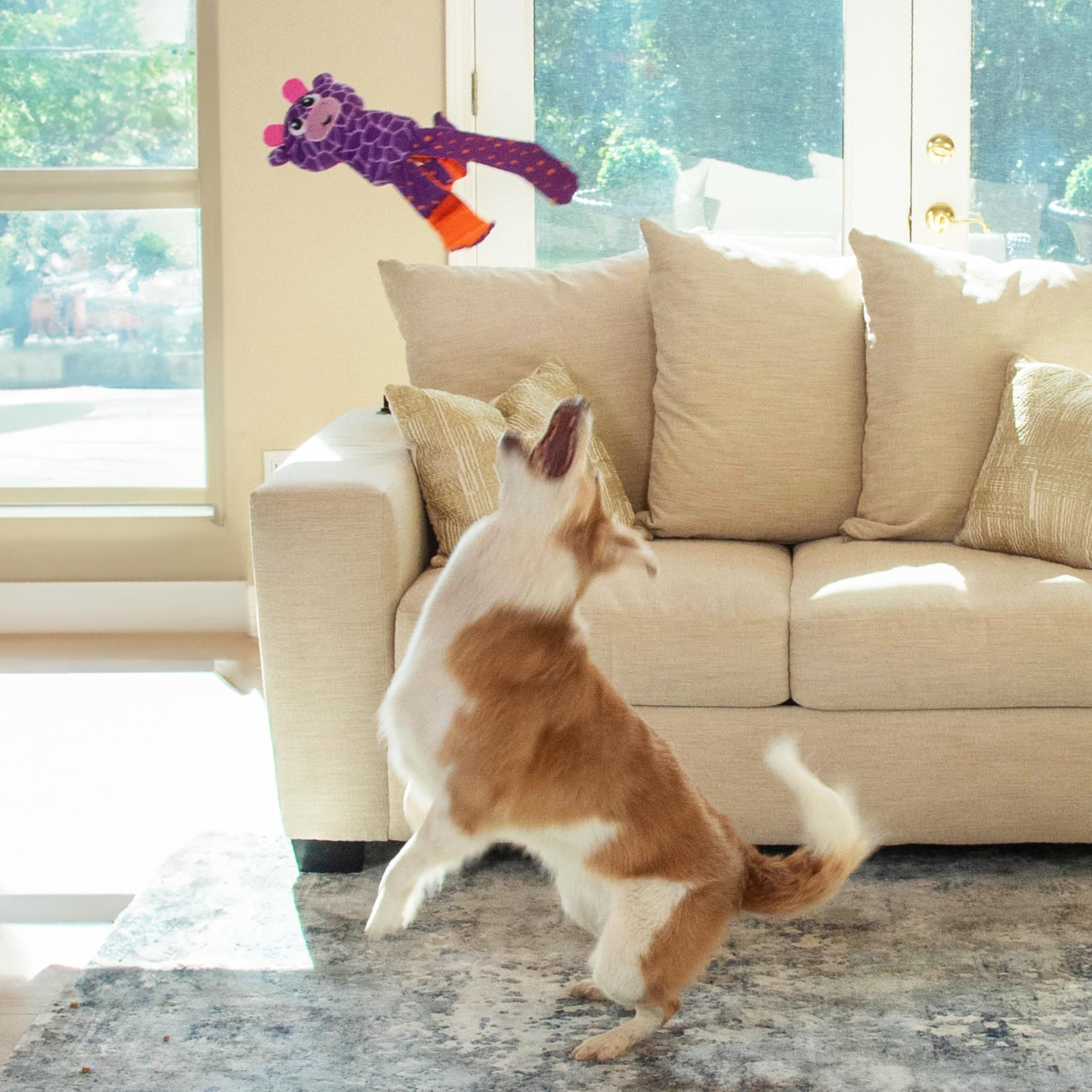 Outward Hound By Nina Ottosson Silly Legz Interactive Plush Dog Puzzle Dog Enrichment Toys, Plush, Floppy, Long, Giraffe, Purple