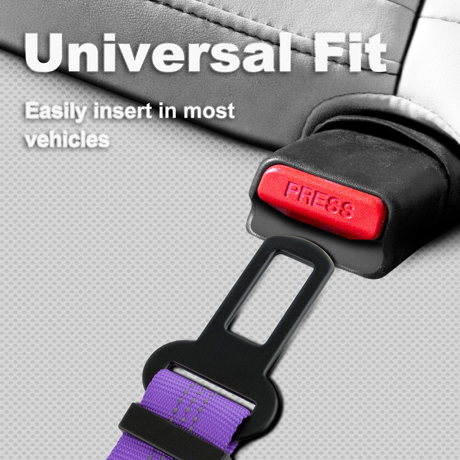 Plutus Pet Dog Seat Belt for Car, Adjustable Dog Car Harness with Carabiner Clip, Reflective Safety Dog Seatbelt Leash with Elas