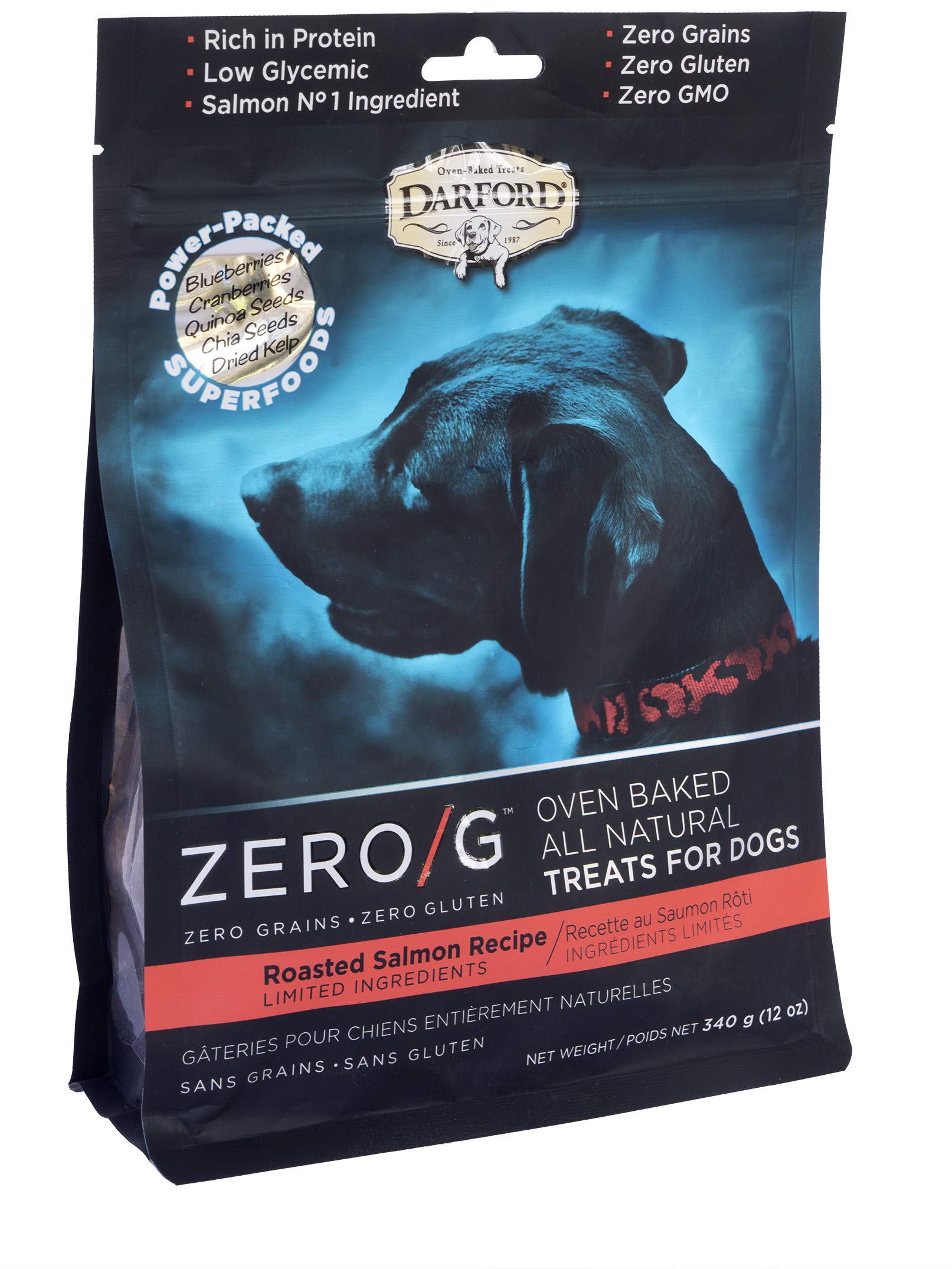 Darford ZERO/G Roasted Salmon Recipe Dog Treats 12 oz Bag