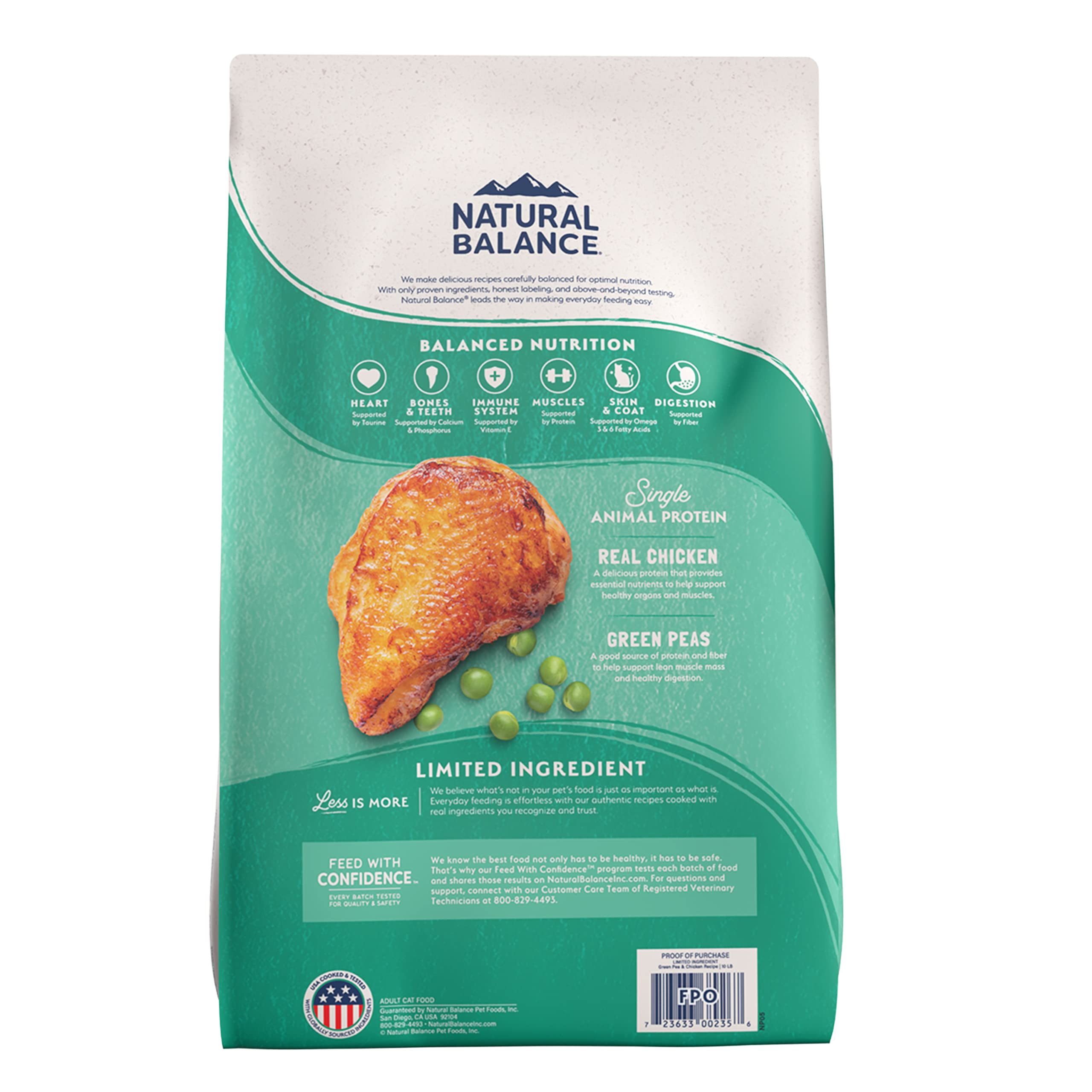 Natural Balance Limited Ingredient Adult Grain-Free Dry Cat Food, Chicken & Green Pea Recipe, 4 Pound (Pack of 1)