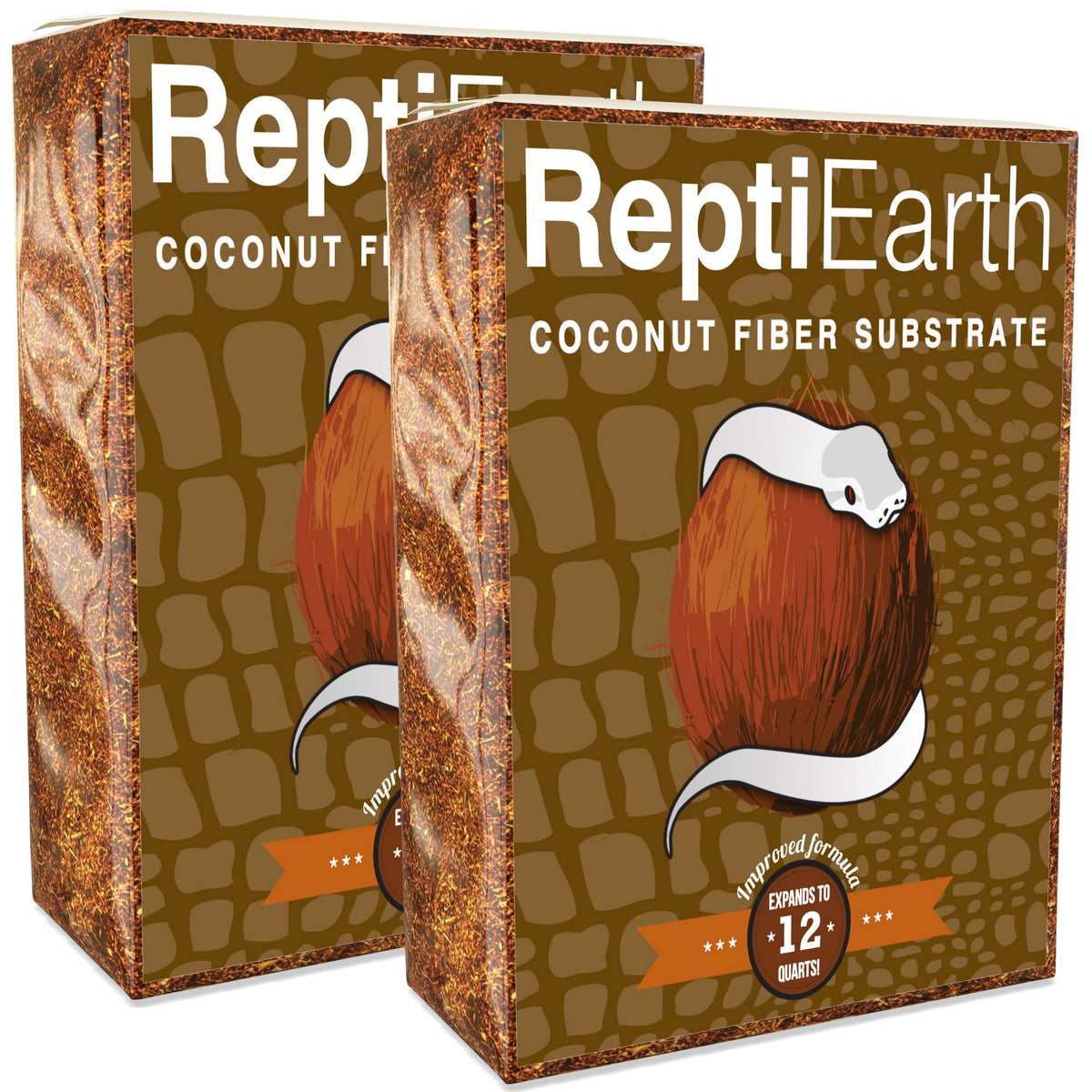 Reptiearth Fine Coconut Fiber Substrate, Fluffy Small-Strand Reptile Substrate And Snake Bedding For Bioactive Terrarium Tanks, Organic Coco Fiber For Lizards, Frogs, Tarantulas (12 Quart, 2 Pack)