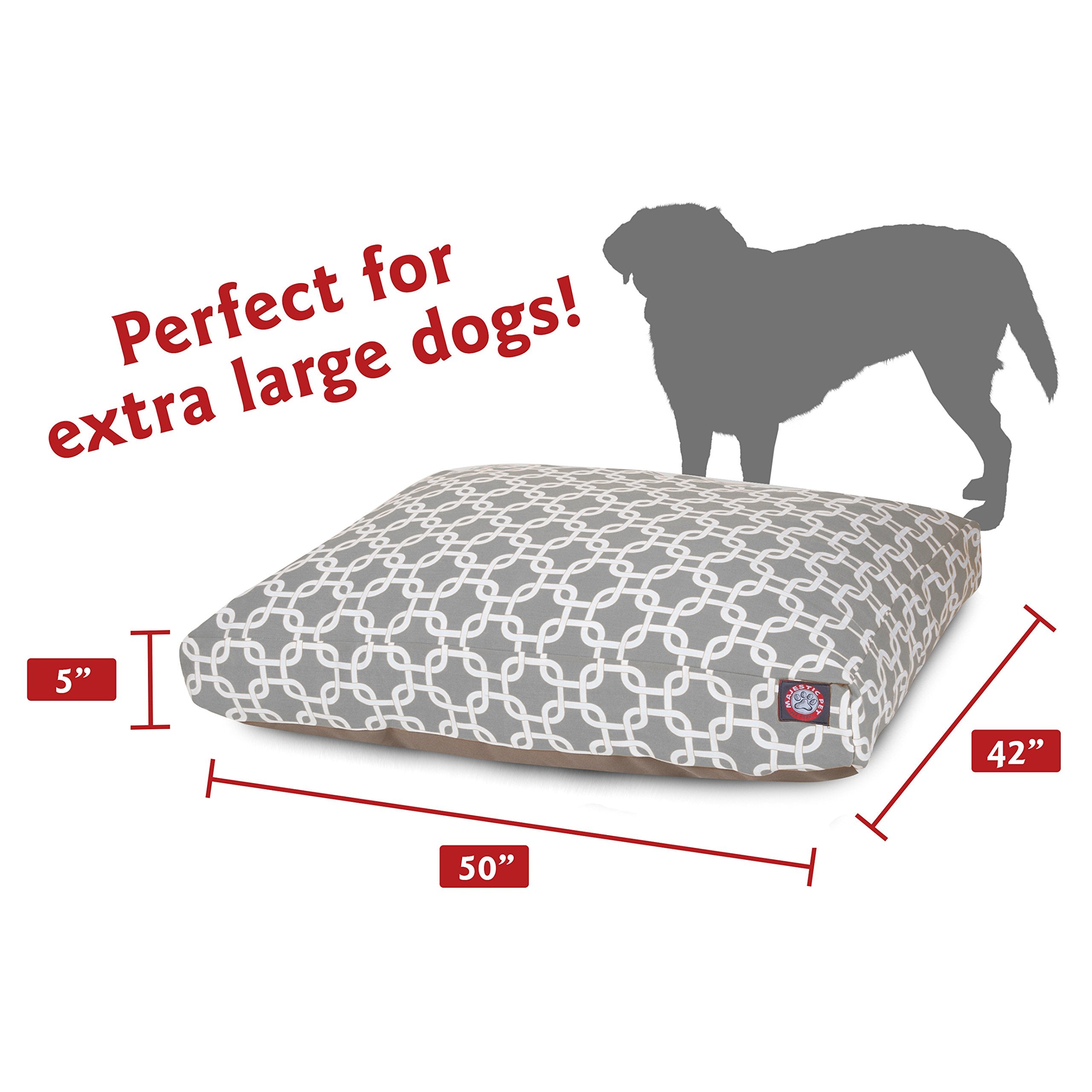 Gray Links Extra Large Rectangle Indoor Outdoor Pet Dog Bed With Removable Washable Cover By Majestic Pet Products