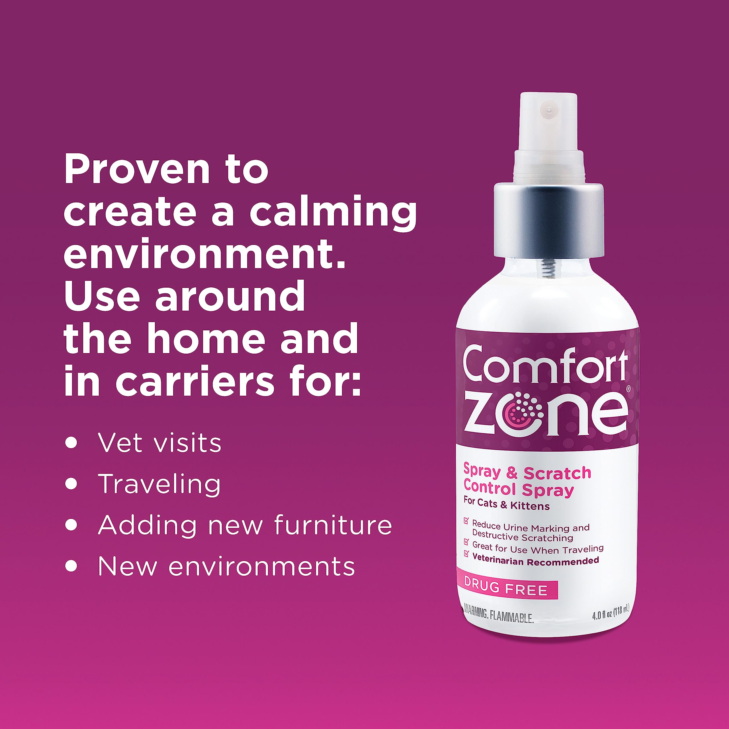 Comfort Zone Cat Spray & Scratch Control Spray 2 oz - Pack of 10