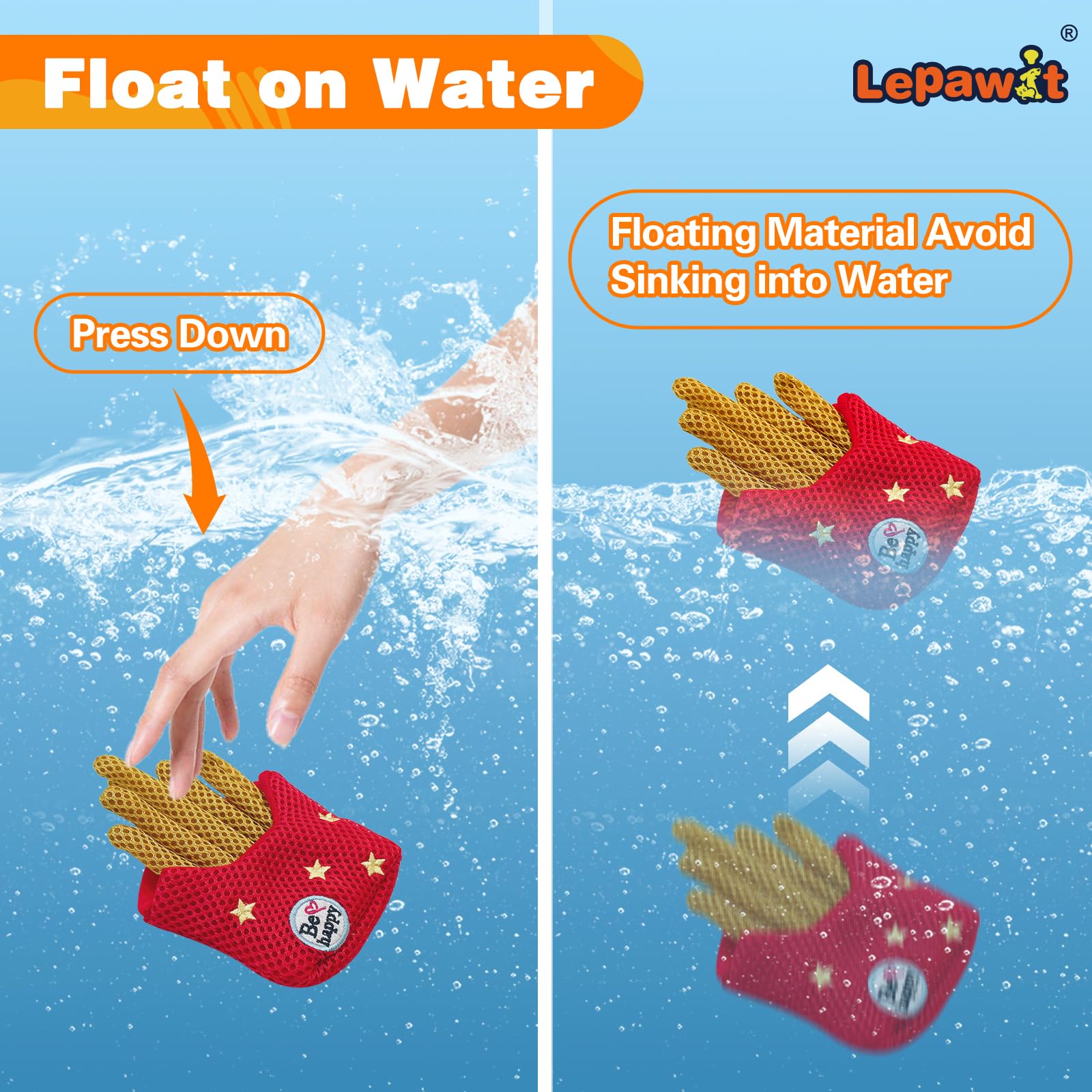 Lepawit Crinkle Dog Toys, Floating Dog Toys With Mesh For Cleaning Teeth, French Fries Dog Gifts For Small And Medium Dogs