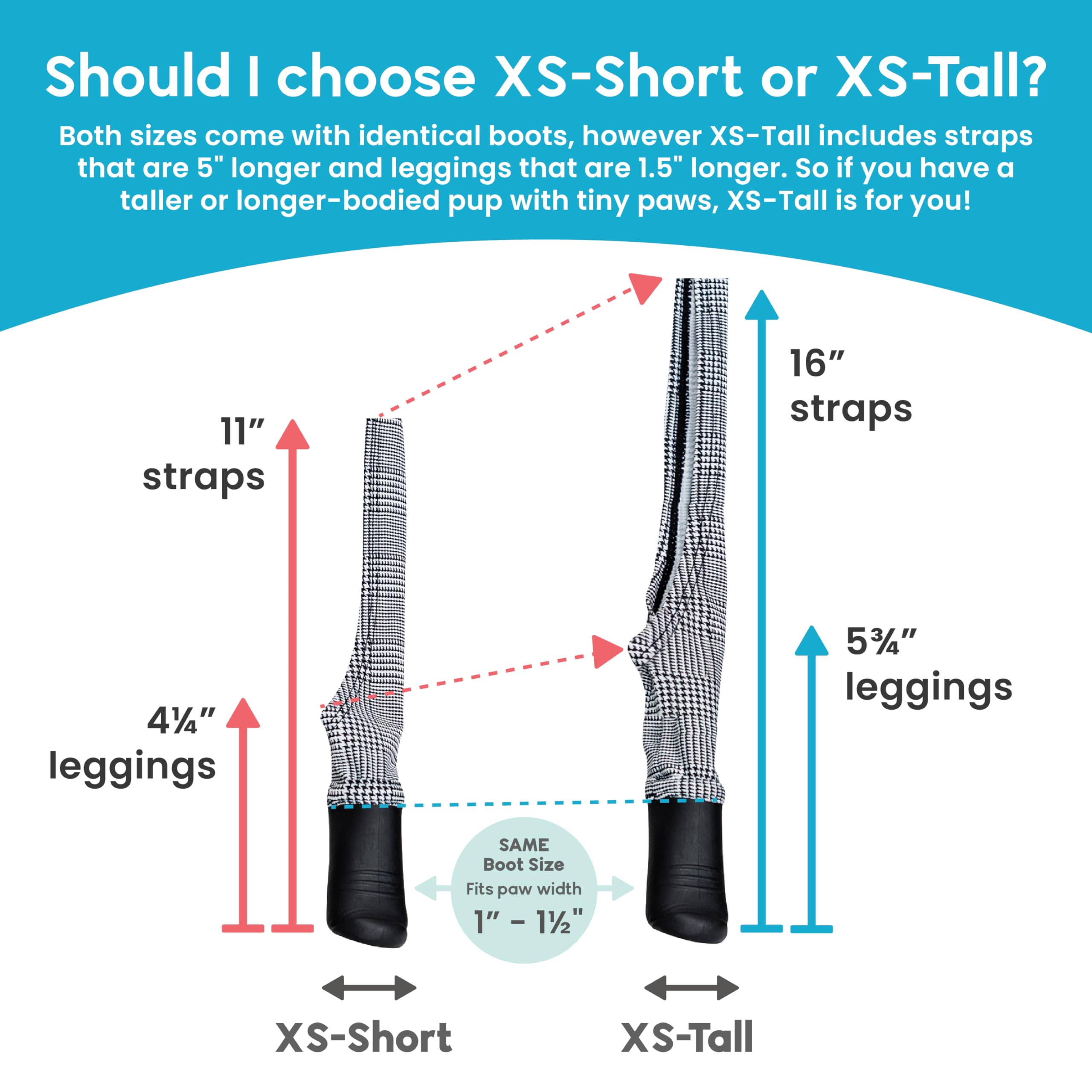 Walkee Paws Deluxe Easy-On, Dog Suspender Boot Leggings, Waterproof Booties For Small Dogs And Medium Sized Dogs, Protect Paws From Rain, Snow, Slush, And Snow Melt (Black, Xs Short)