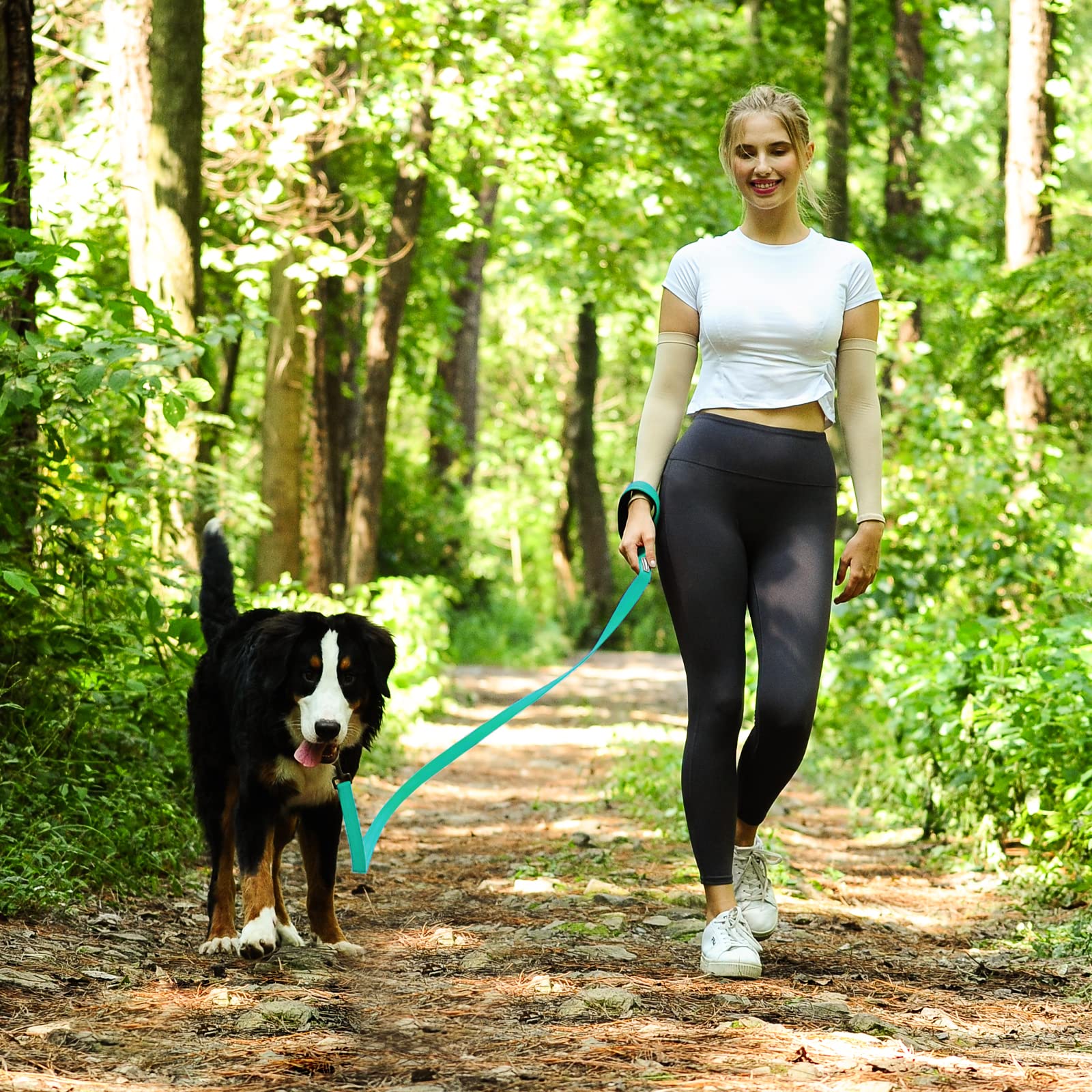 Vivaglory Dog Training Leash With Padded Handle, Heavy Duty 6Ft Long Reflective Nylon Leash Walking Lead For Medium To Large Dogs, Green