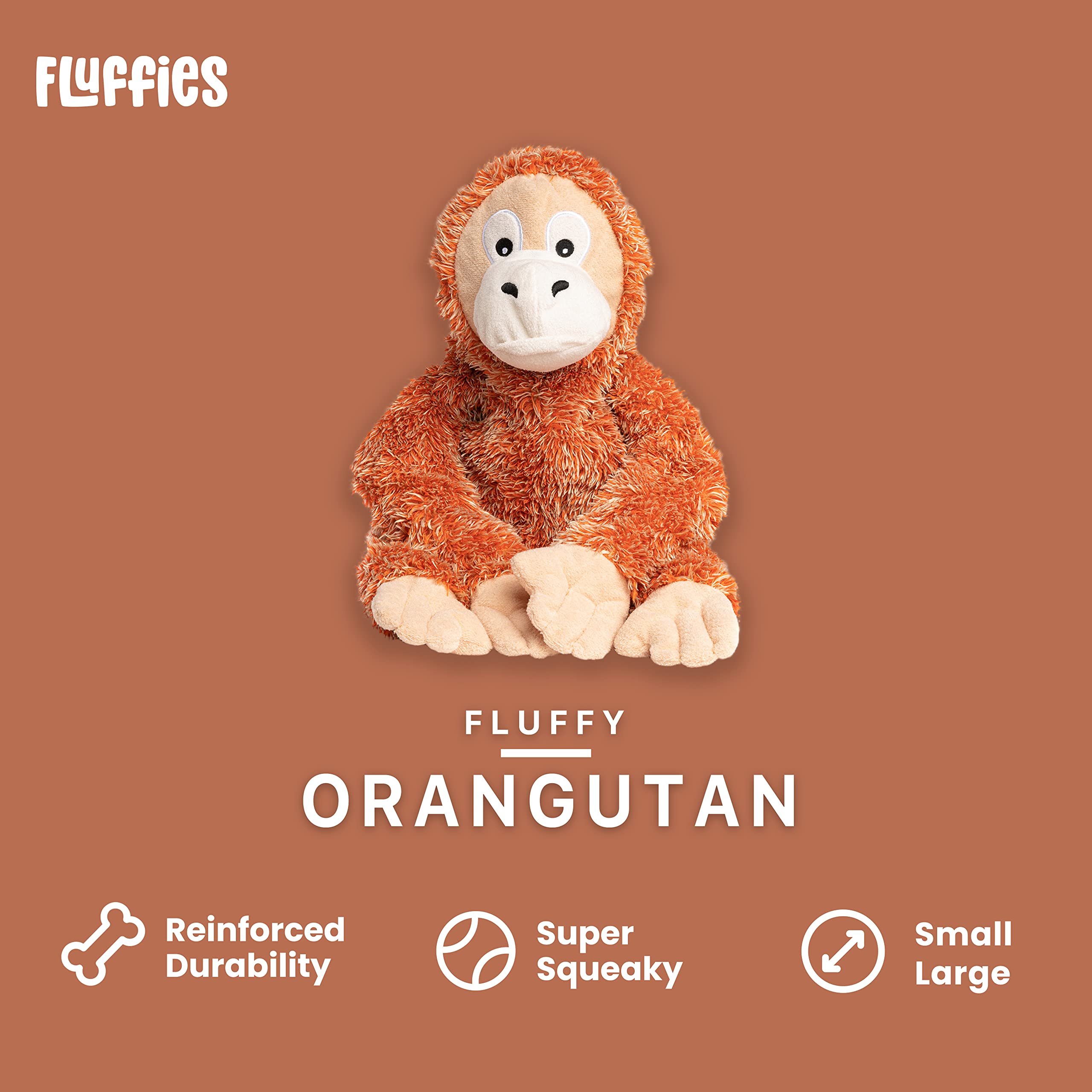 Fabdog Fluffies Dog Toys - Squeaky Plush Dog Toy For All Breeds - Cute Animal-Themed Puppy Toys Make For Ideal Gift - Fun Nylon
