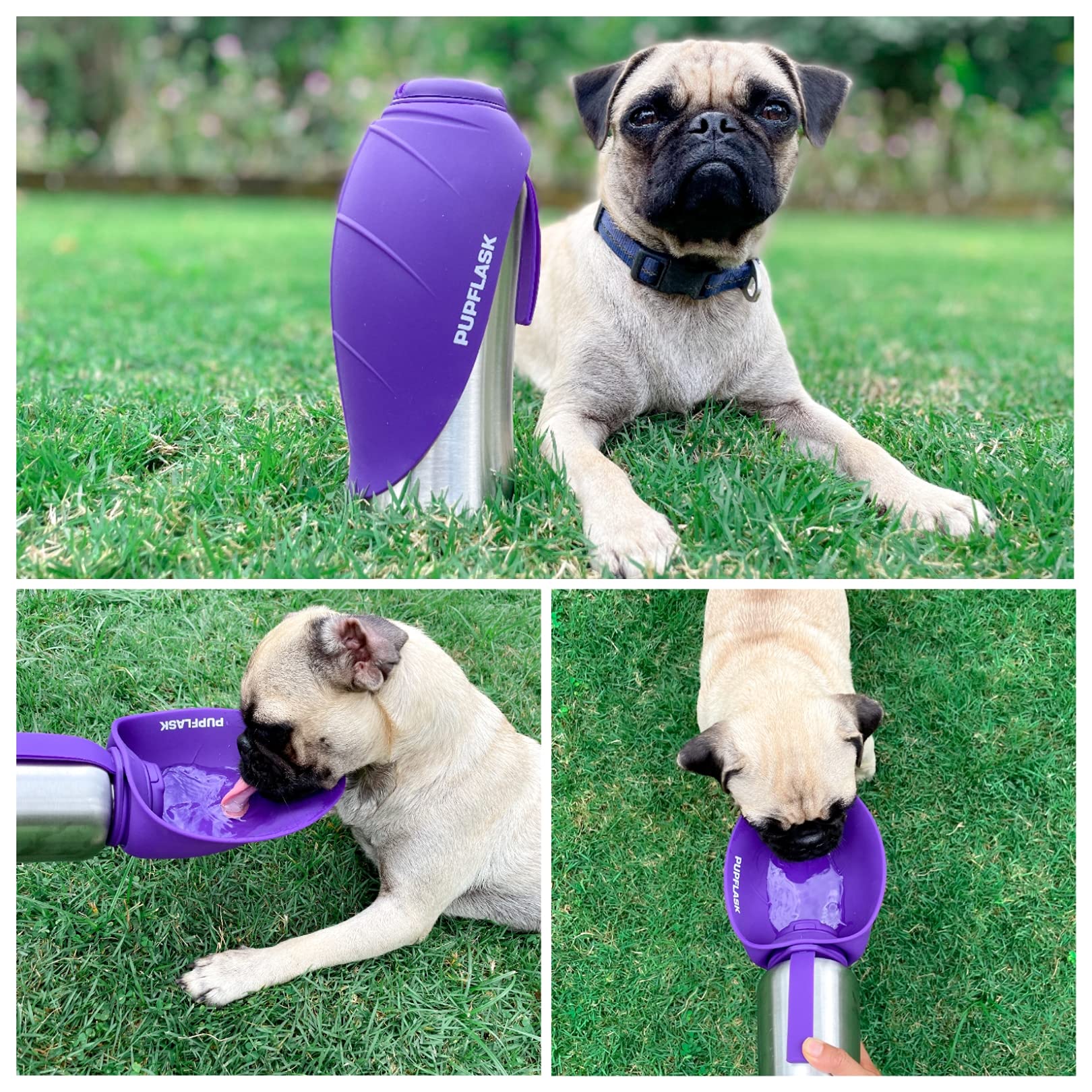 PupFlask Large Dog Water Bottle | 27 or 40 OZ Stainless Steel | Convenient Dog Water Dispenser | Puppy Travel Water Bowl | Porta